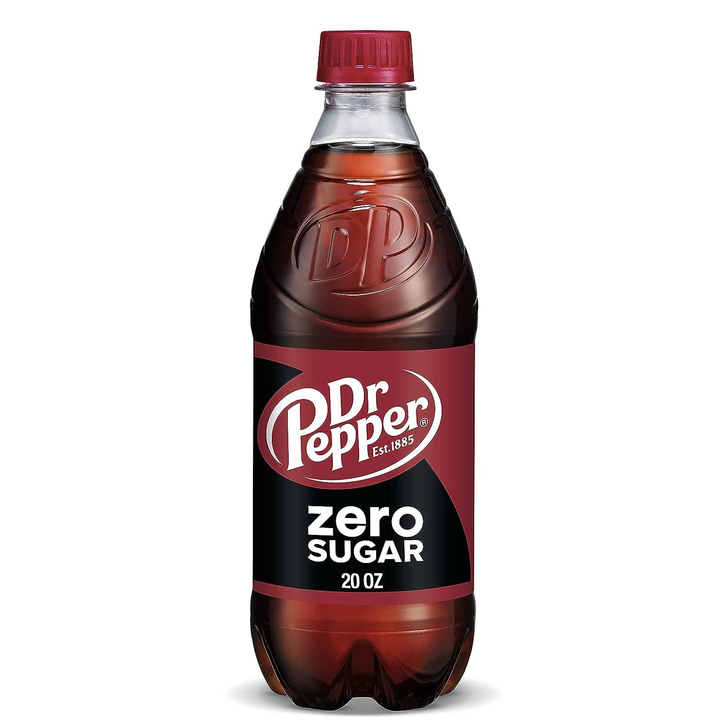 Dr Pepper Zero Sugar Soda 20oz Bottles, Quantity of 12