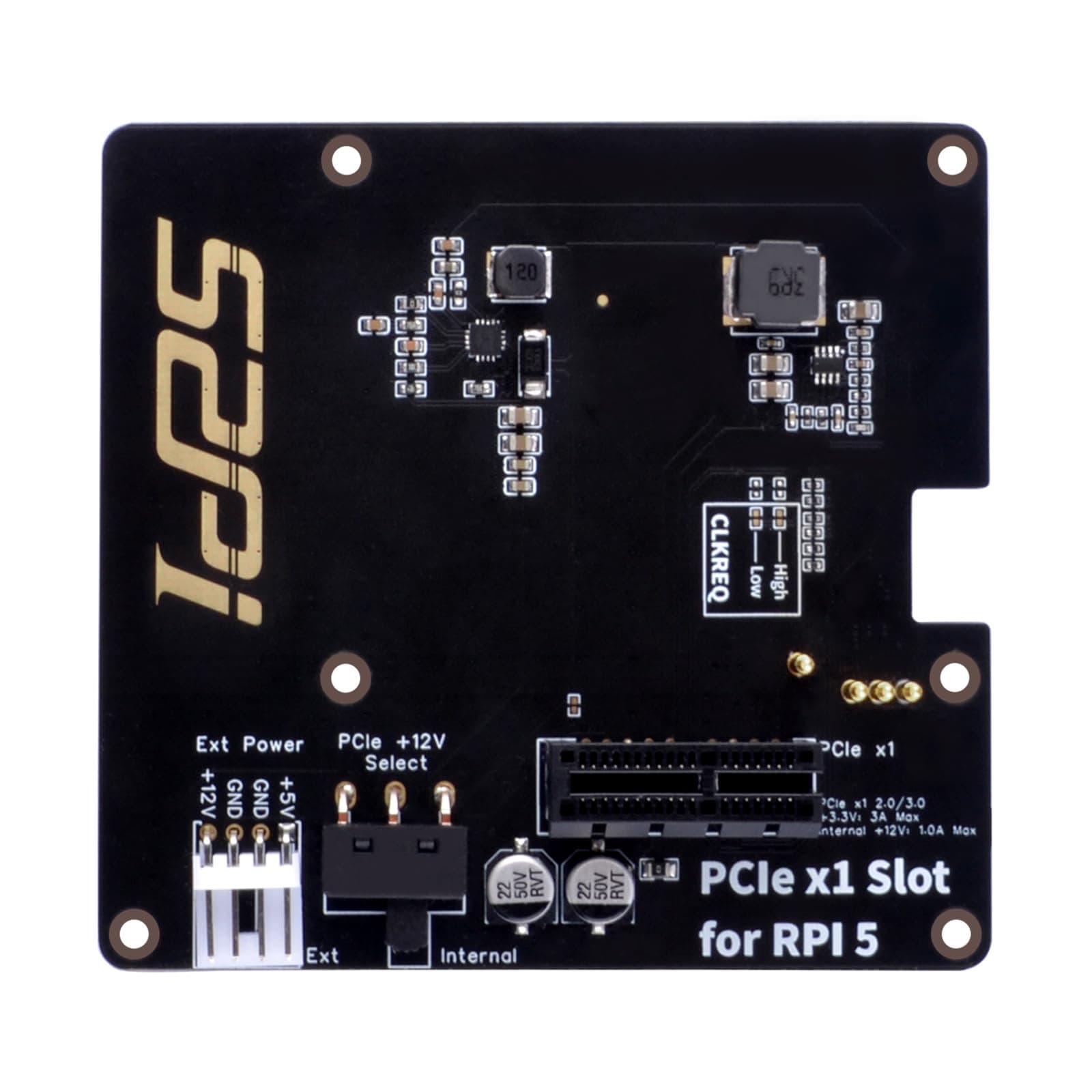 GeeekPi P02 PCIe Slot for Raspberry Pi 5, Pi 5's PCIe to PCIe x1 Slot, Support PCIe Network Card