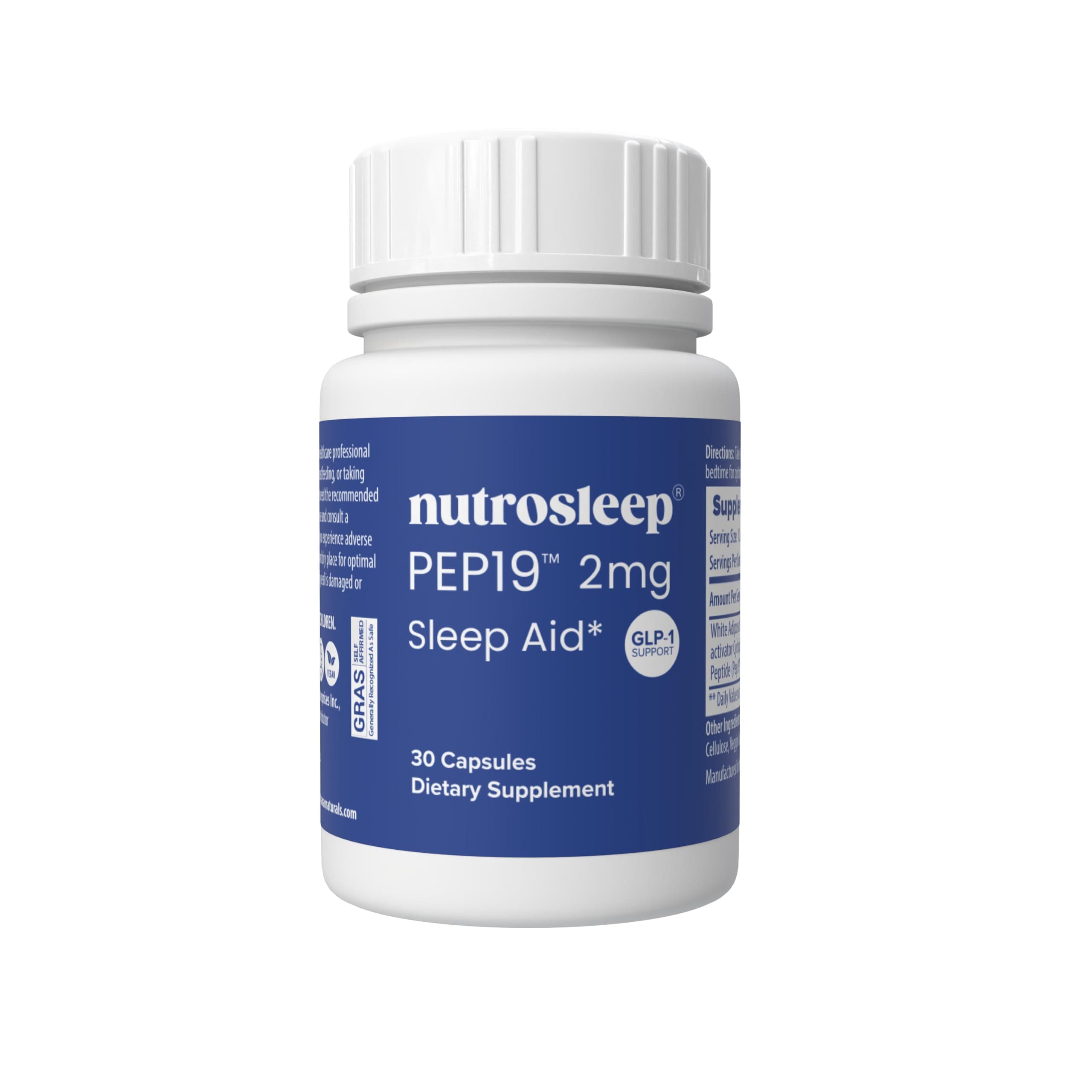 PEP19 Sleep Aid Peptide Supplement – Supports Deep, Restful Sleep, Non-Habit Forming, 30 Capsules