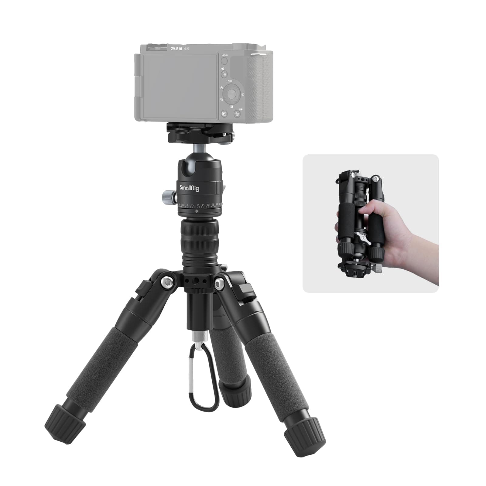 VT-20 Aluminum Mini Tripod, 20" Desktop Tripod with 360° Ball Head, Compact Desktop Tripods for DSLR Camera Video Camcorder, Load up to 13lb/6kg