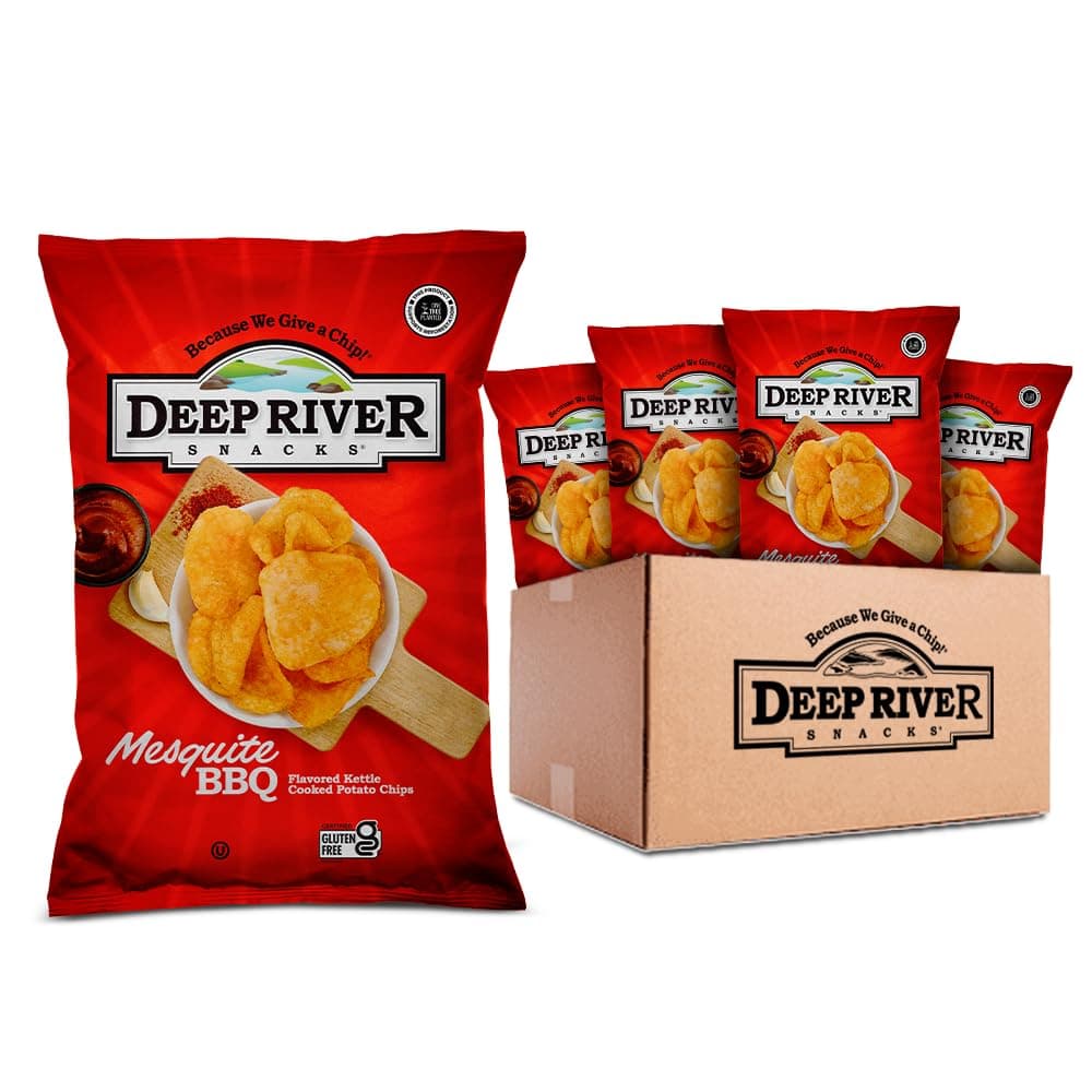 Deep River Snacks Zesty Jalapeno Kettle Cooked Potato Chips, 2-Ounce | Kosher & Gluten Free Kettle Cooked Healthy Snacks Option for Parties & Get Together (Pack of 24)