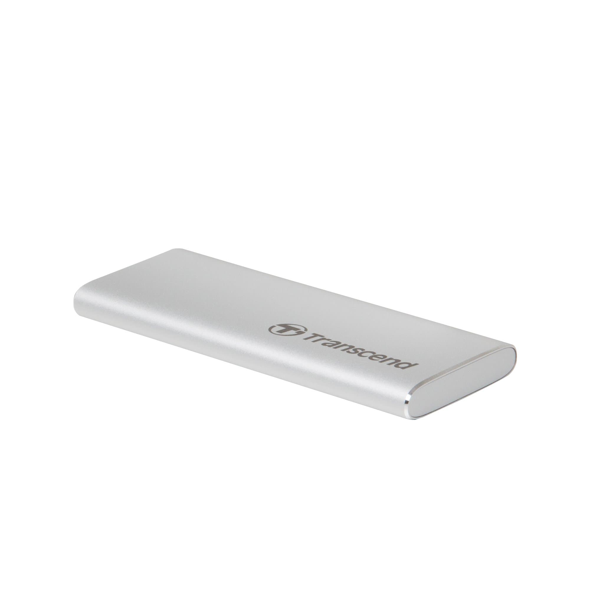 Transcend ESD240C 480GB Portable SSD, USB-C 3.1 Gen 2 10Gbps, Up to 520MB/s External SSD for PC, Laptops, PlayStation 4 and Xbox ,Silver TS480GESD240C