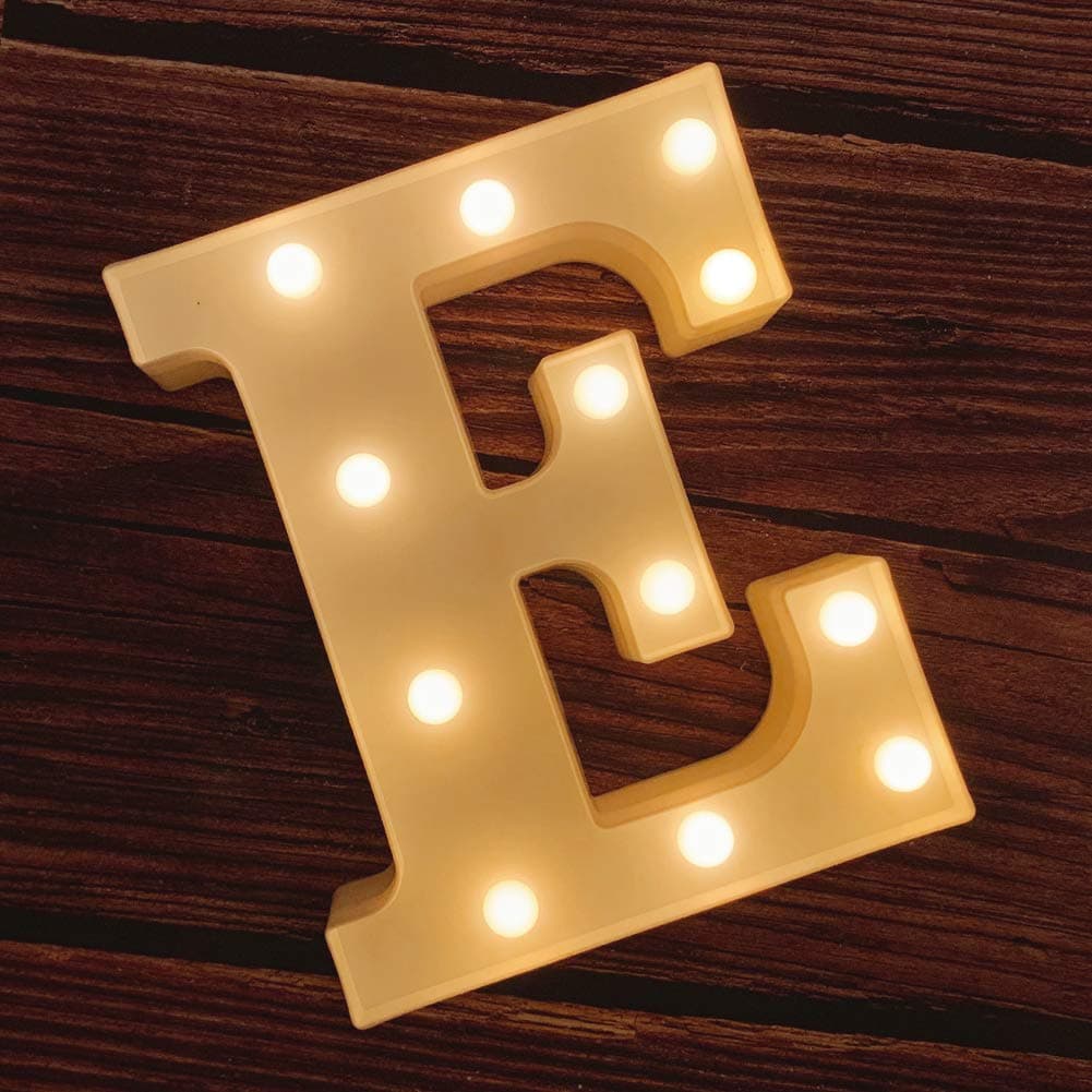 MUMUXI Marquee Light Up Letters | Large Light Up Numbers | Battery Powered and Bright with Every Letter of The Alphabet | for Wedding, Birthday, Party, Celebration, Christmas or Home Decoration (E)