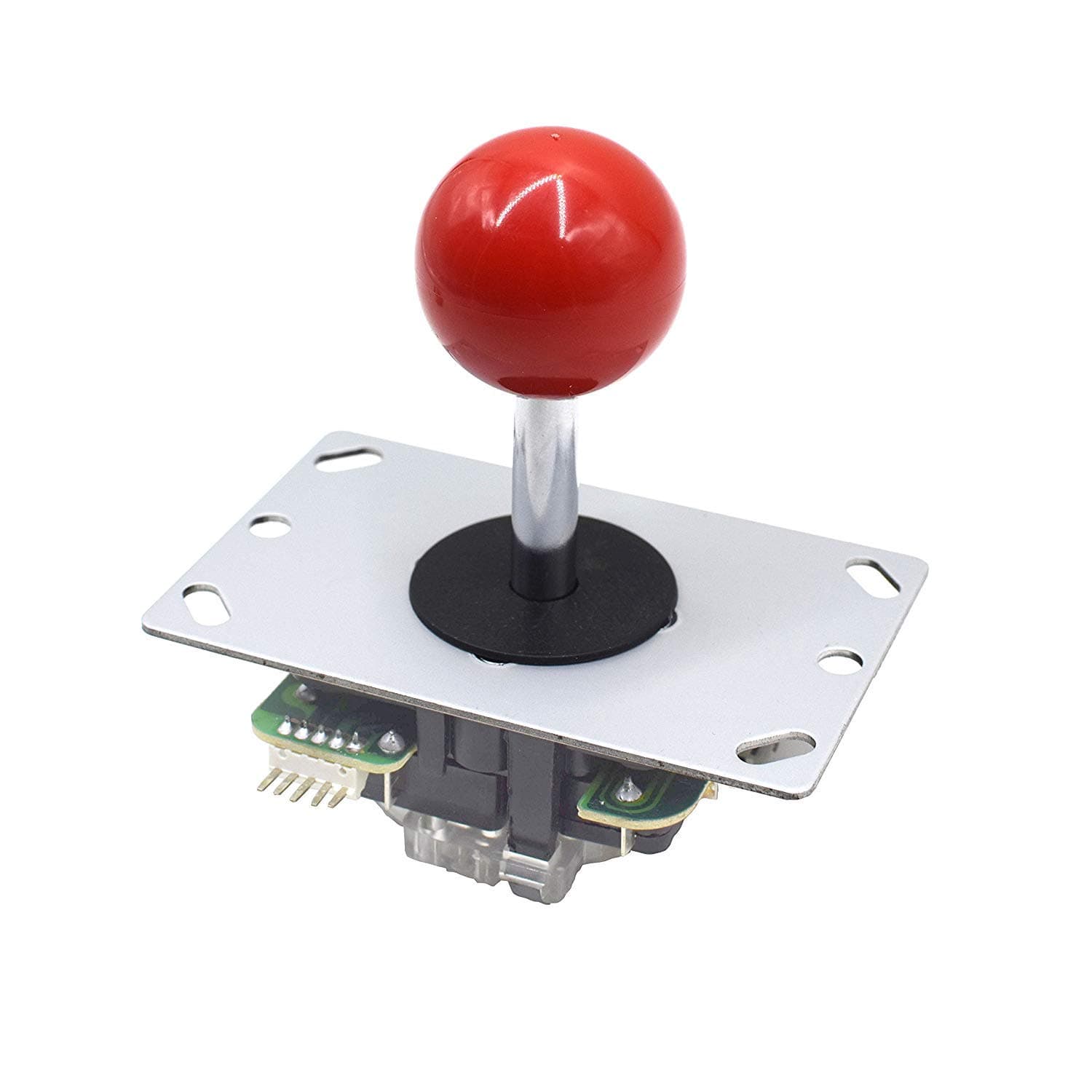 Marwey Red Ball Top Handle 5 Pin Micro Switches 4 & 8 Way Adjustable Arcade Joystick Replacement Cable Parts for Mame Jamma Arcade USB Encoder PC Game Cabinet DIY Joystick and Button Kit… (Red)