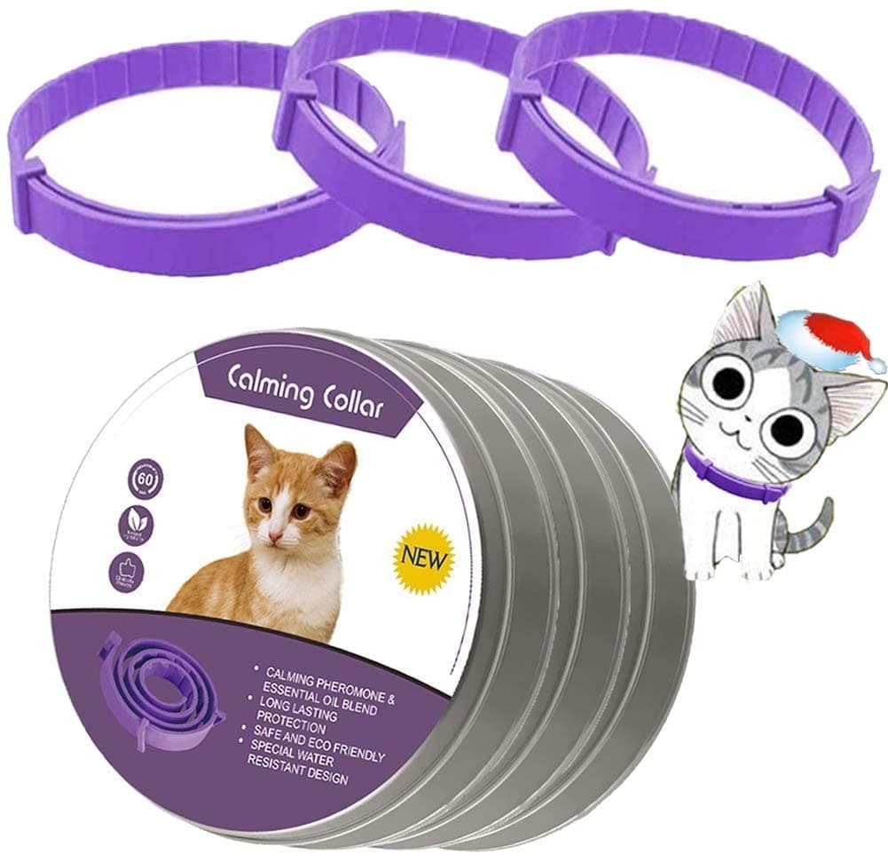 Cat Calming Collar, 3 Pack Calming Collar for Cats, Kitten Pheromone Anti-Anxiety Calm Collars, Adjustable Waterproof Collar Up to 15 Inches Fit for Small Medium Large Cats