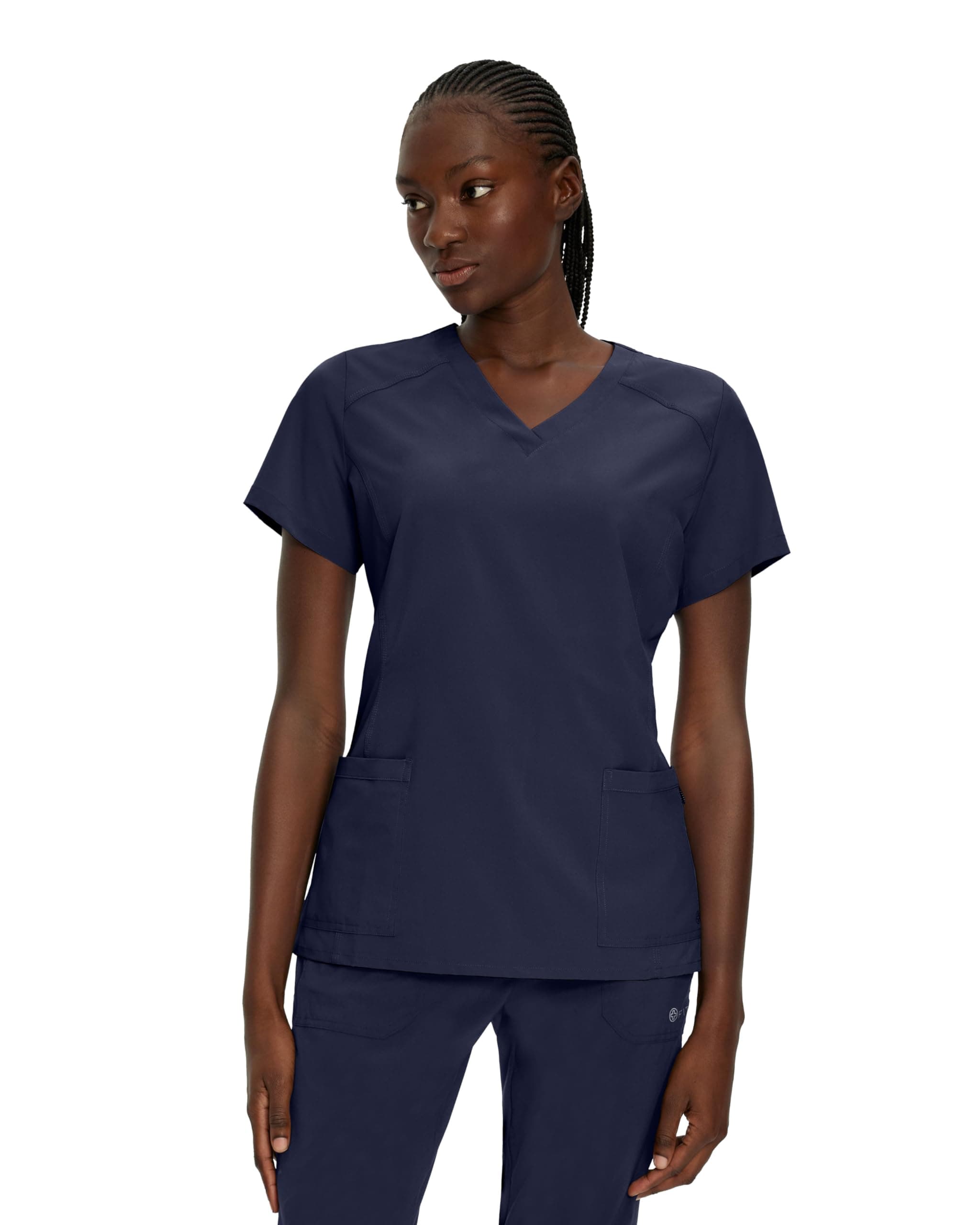 FIT Women's 785 V-Neck Scrub Top-Navy-Medium