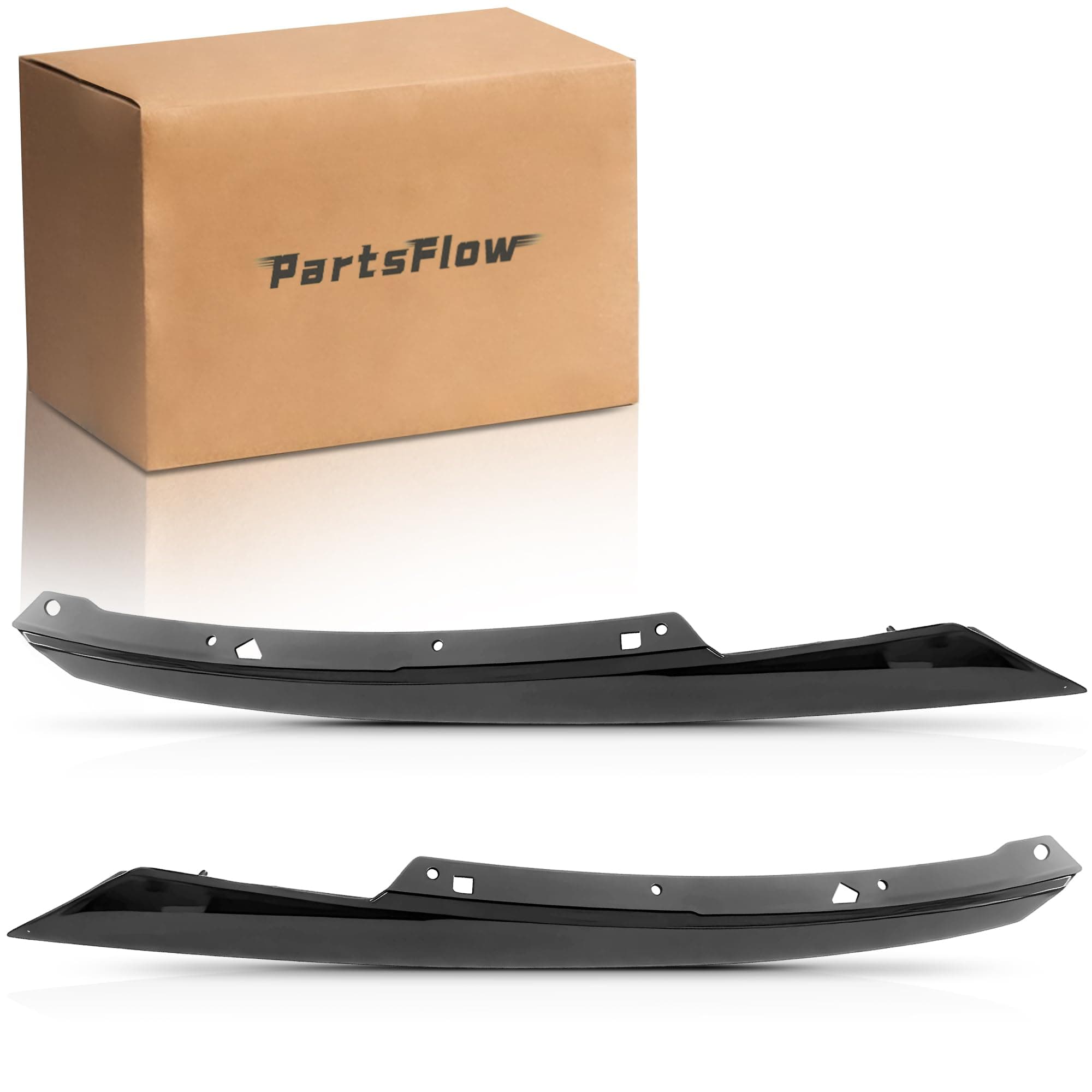 PartsFlow 2PCS Grille Trim Molding Left And Right Side Headlight Eyelid Molding Trim Glossy Black For 2016 2017 2018 Honda Civic HO1212117 HO1213117