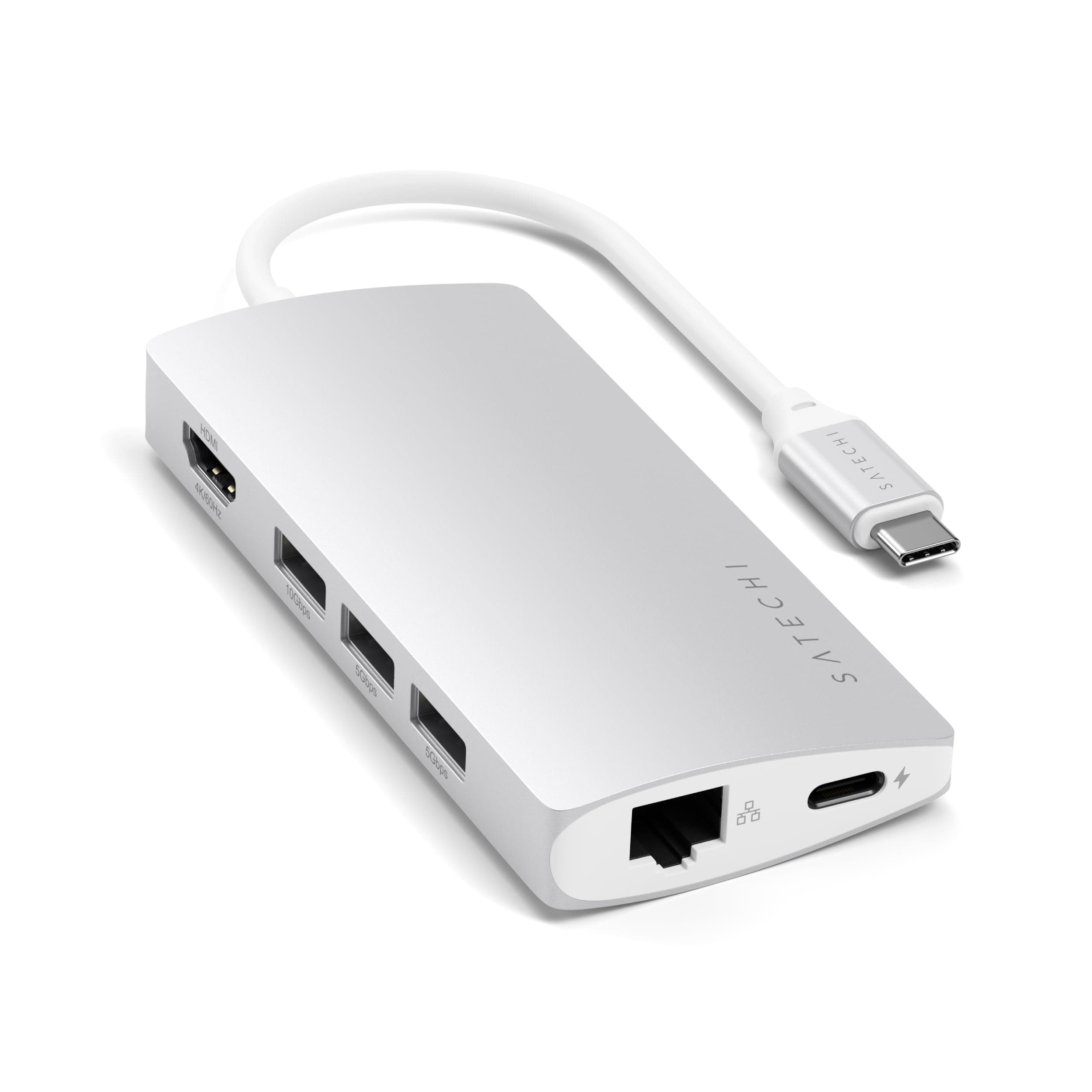 8 in 1 USB C Hub Multiport Adapter V2, 4K HDMI, 115W USB C PD Charging, 3 USB-A, Ethernet, Micro/SD Card Readers, for Laptop, MacBook Air/Pro M5/M4, iPad, Windows - Silver