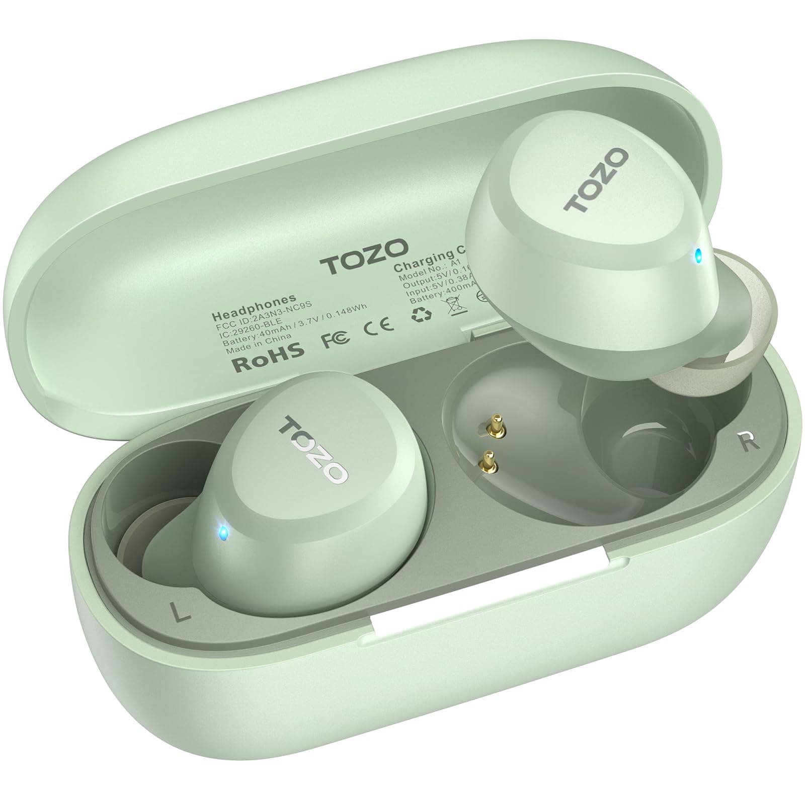 TOZO A1 Wireless Earbuds, Bluetooth 5.3 Earphones, Support APP EQ Setting, 32H Long Playtime, Ear Buds with HiFi Stereo Sound, Light-Weight Wireless Earphones, IPX5 Waterproof