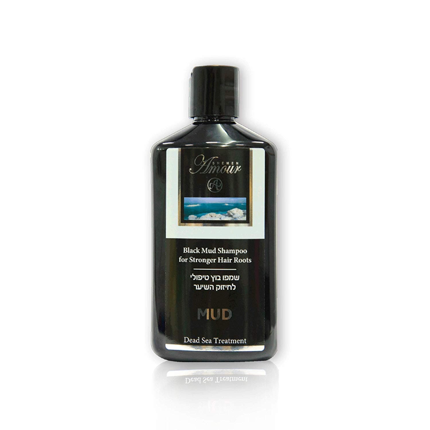 Dead Sea Black Mud Shampoo - Enriched with Dead Sea Mud - Stronger Hair Roots - Deep Repair For Dry & Damaged Hair - Promotes Hair Growth - 400 ml