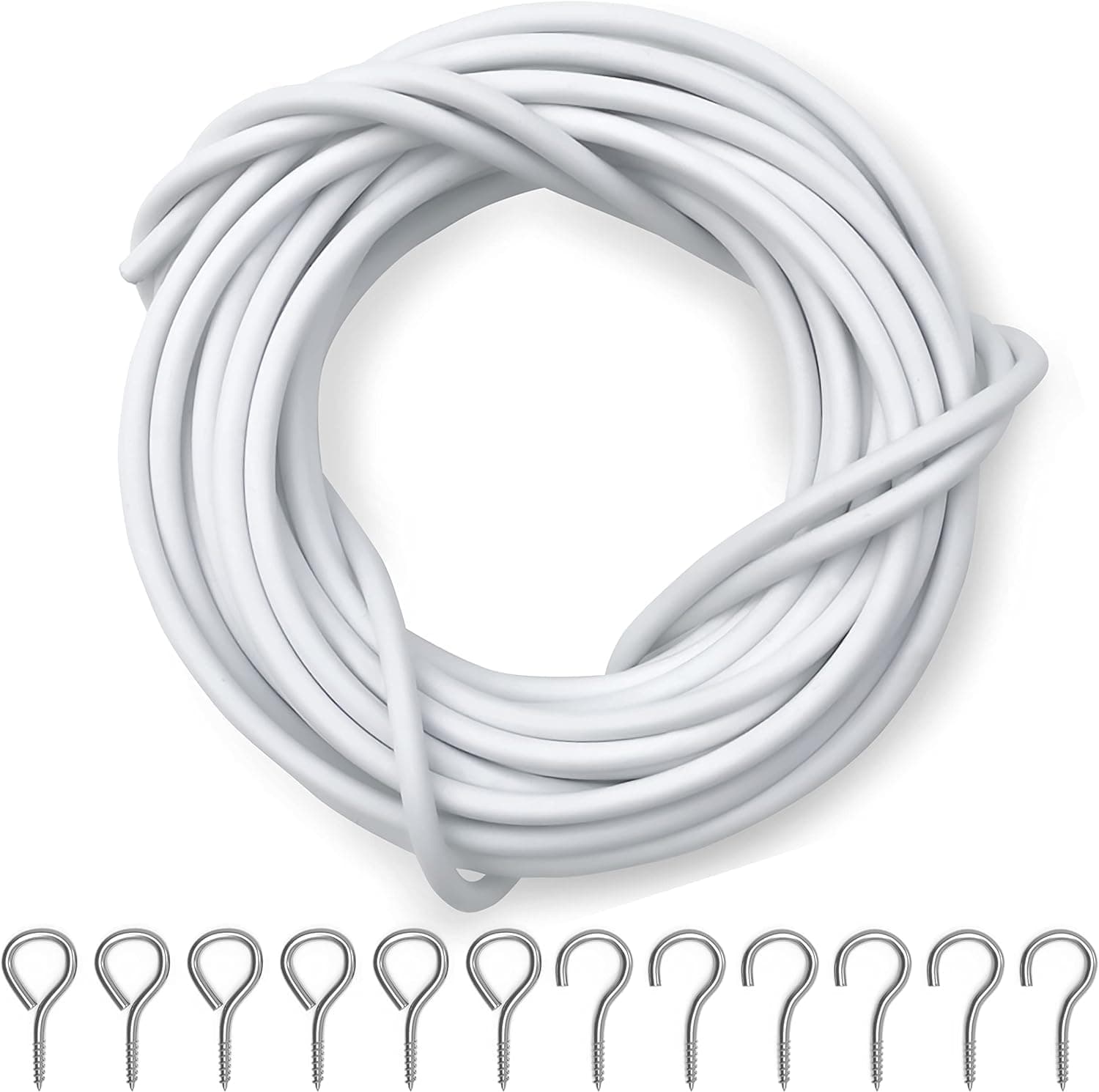 ProGrip Tools ProGrip 7 Meter Curtain Wire with 10 Eyes & 10 Hooks - Premium Quality, Easy Installation, Versatile Use, and Durable Net Wire for Effortless Home Styling.