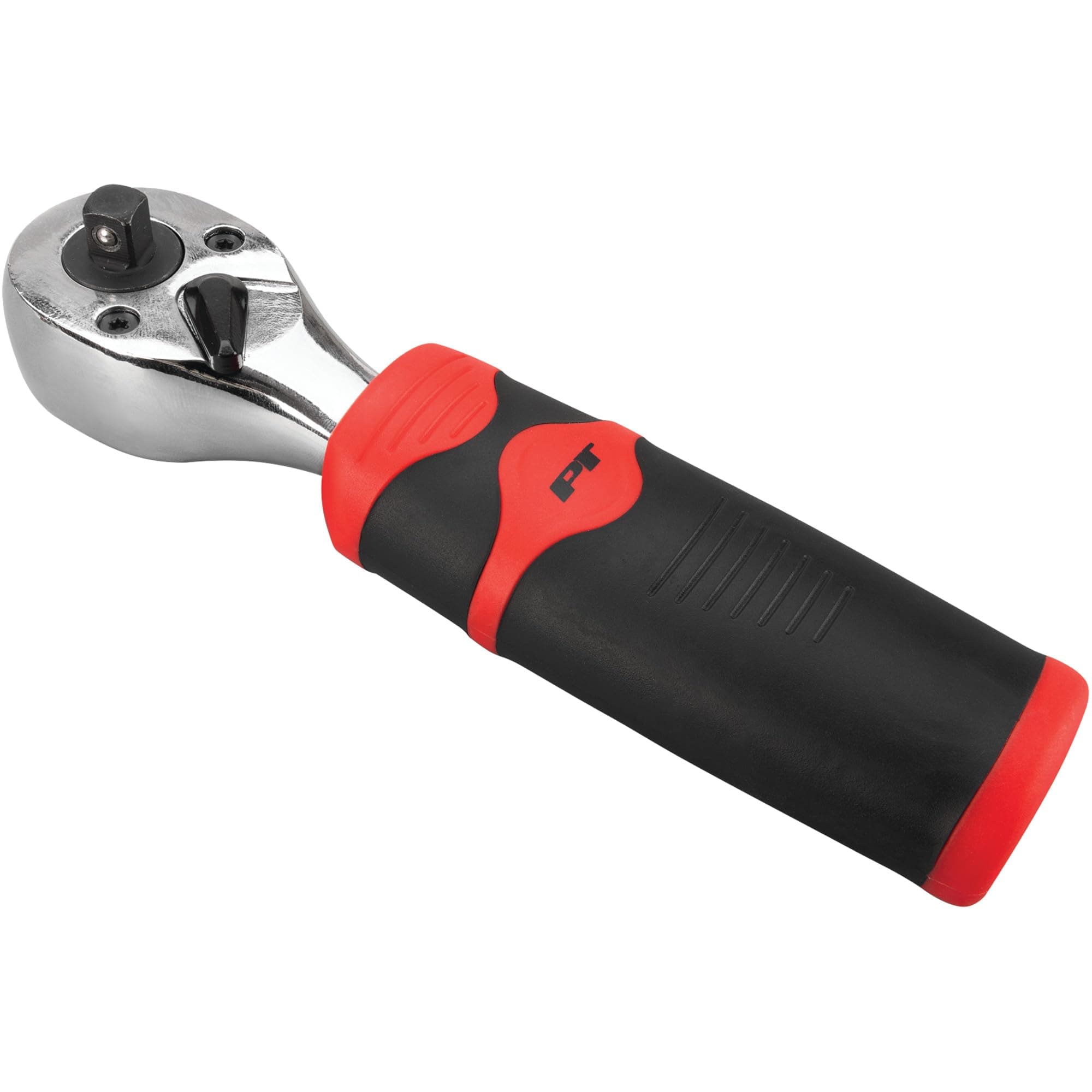 Performance Tool W9113 Dual Drive Stubby Ratchet with Comfort Grip, 72-Tooth Gear for Tight Spaces, 1/4-Inch and 3/8-Inch Drive Head