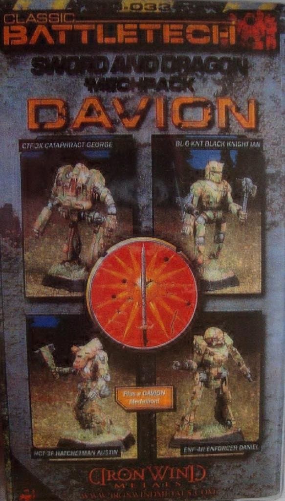 Battletech Miniatures - Sword & Dragon Mech Pack I - Davion - 10-033 by Iron Wind Metals