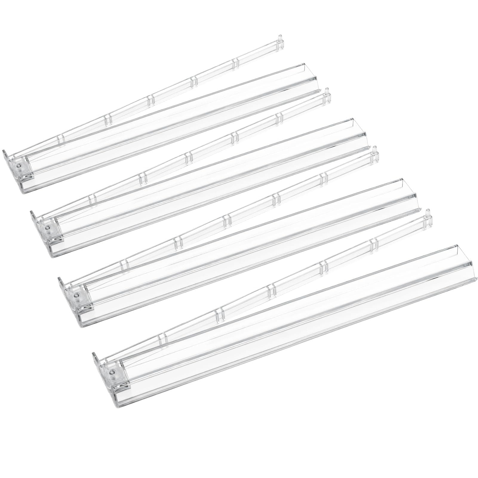 Mahjong All-in-One Tile Rack & Pusher, Clear Acrylic Mahjong Rack and Pusher Combo, Modern American Mahjong Tile Racks, Set of 4, White