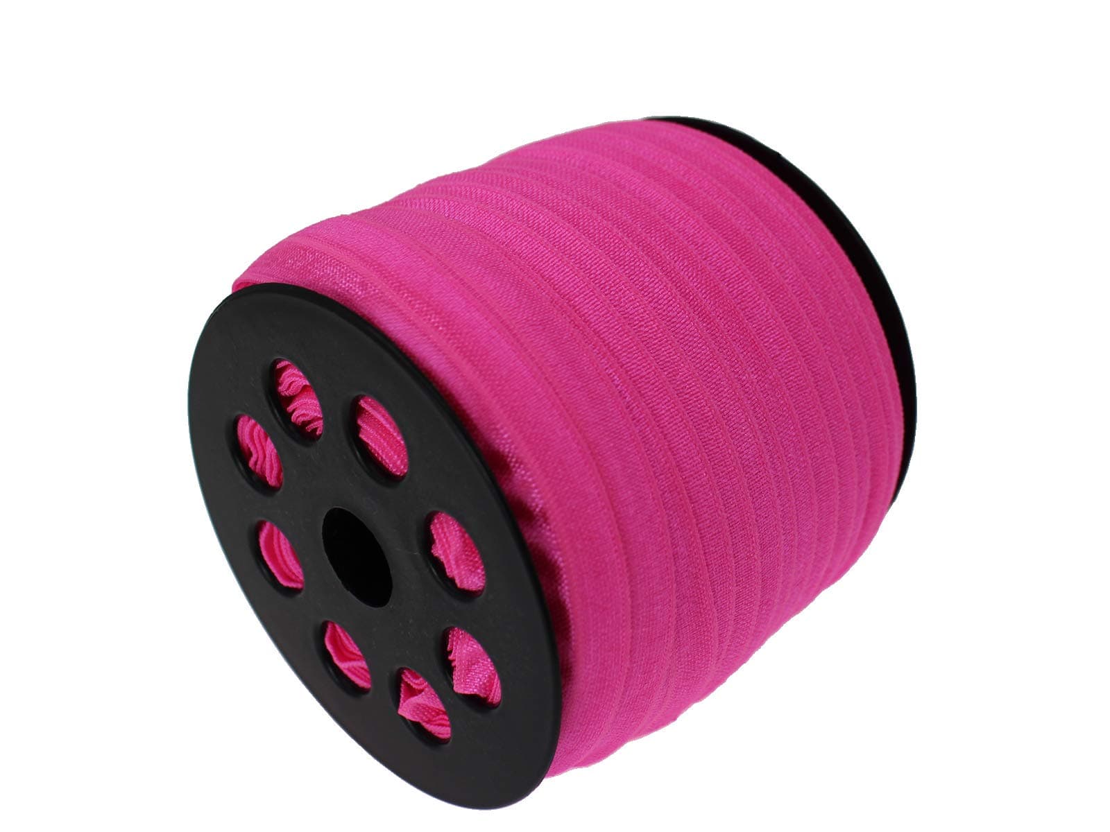 Neon Rose Fold Over Elastic 5/8 inch 15mm Elastic Bands for Sewing 40 Yards Wide Elastic Headbands Stretchy Ribbon for Crafts-Elastic Straps Trim for Girls Hair Ties-Bow-DIY Projects-Clothes