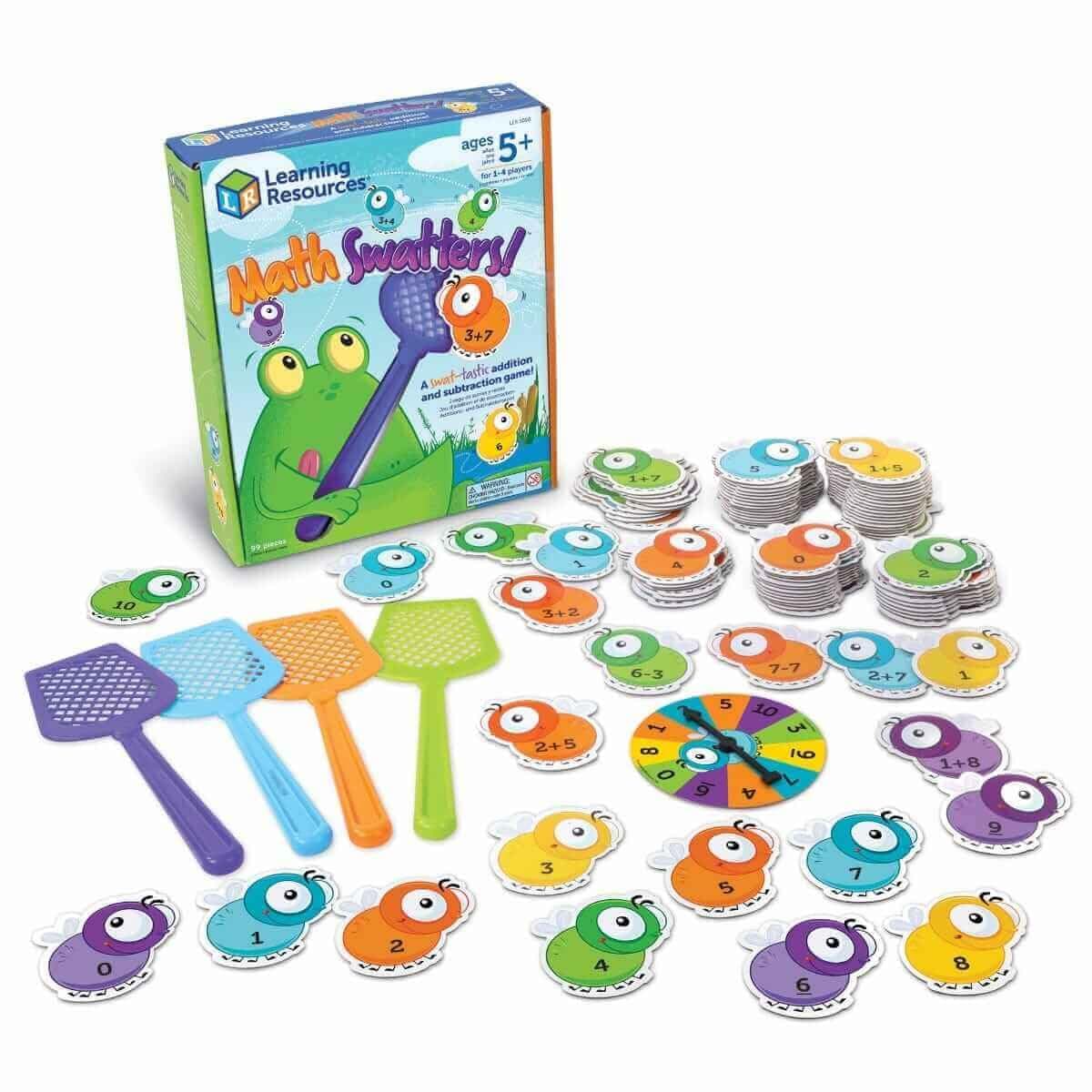 Mathswatters Addition & Subtraction Game - Math Games, Numbers Flash Cards, Classroom And Preschool Must Haves, Montessori, Fine Motor Skills Manipulatives, Kindergarten