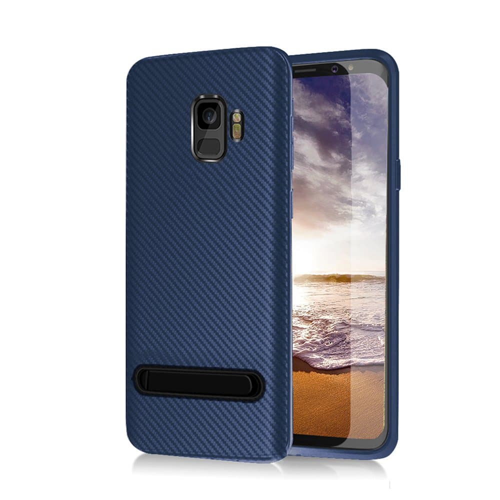 Meidom Case for S9 Silicone Ultra-Thin Protective Slim Galaxy S9 Case with Multi-Function Kickstand and Air Cushion Technology Phone Case for S9 - Blue