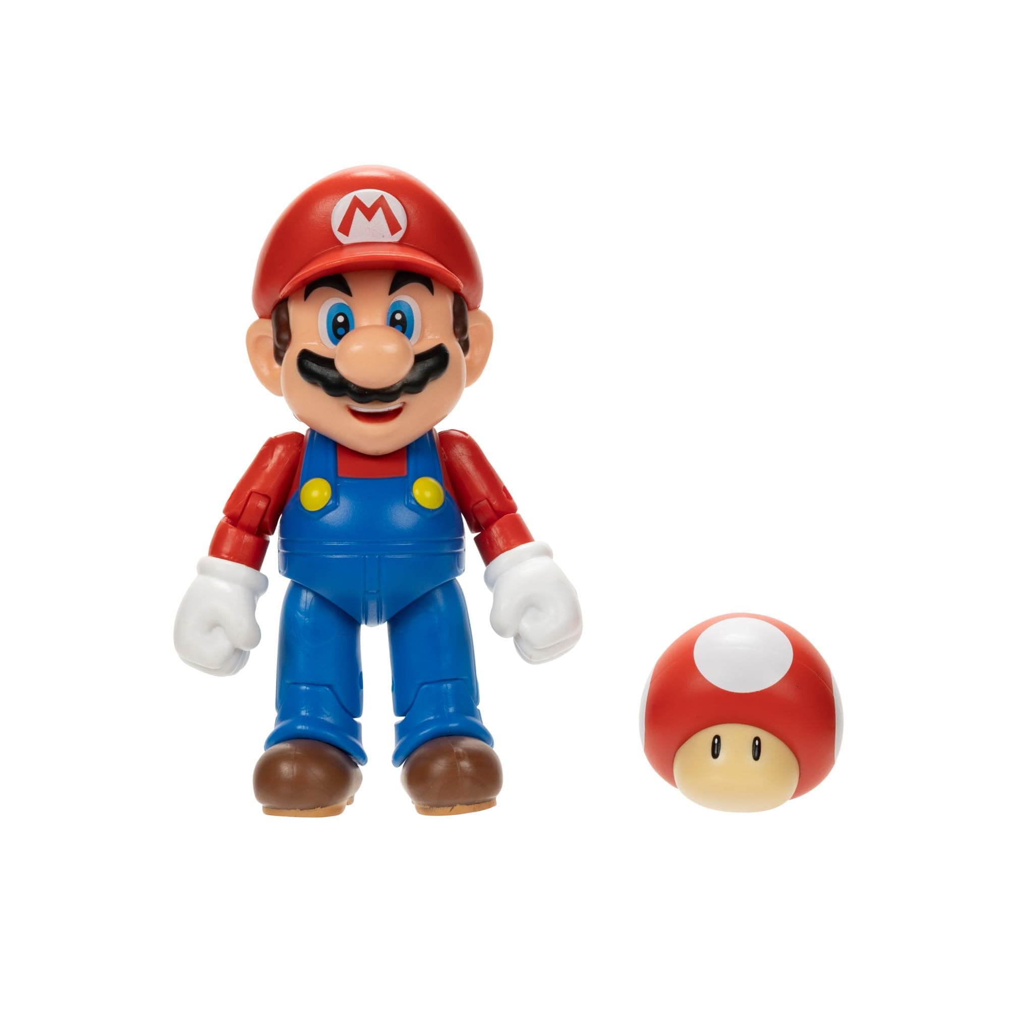 SUPER MARIO Nintendo 4-Inch Poseable Figure with Power up Mushroom Accessory. Ages 3+ (Officially licensed)