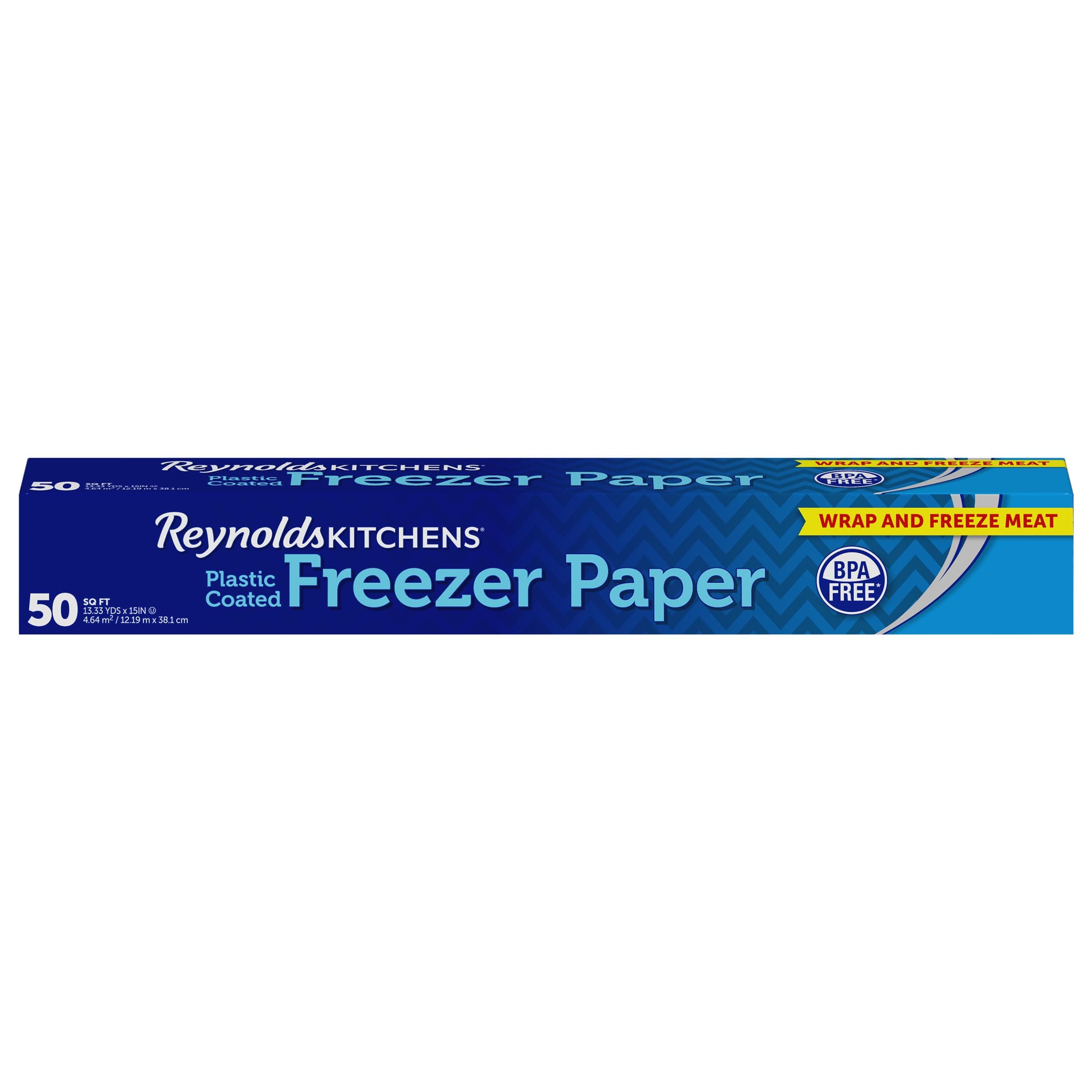 Reynolds Freezer Paper, Plastic Coated, 50 Sq Ft - White