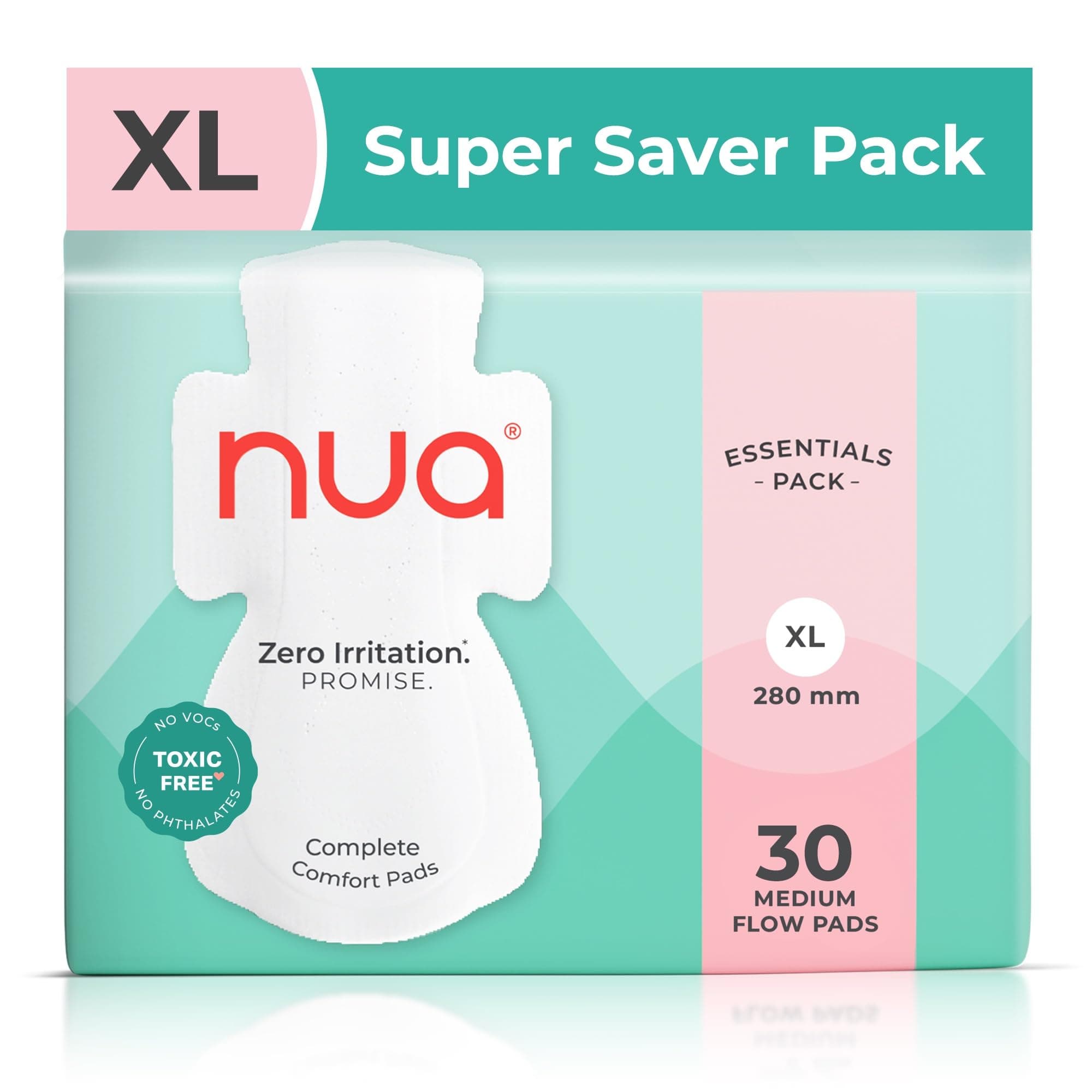 Nua Complete Comfort Sanitary Pad for Medium Flow XL
