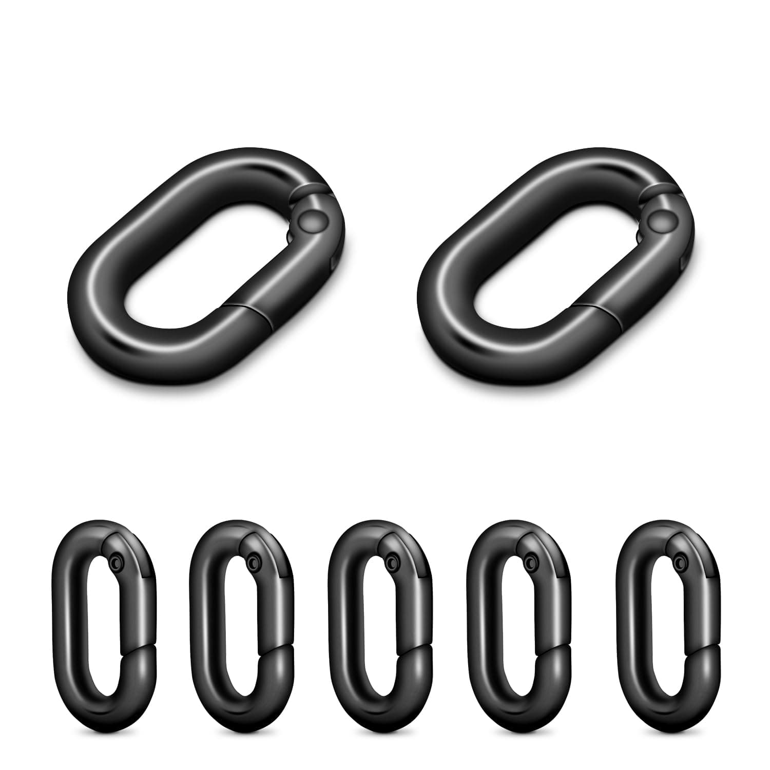 10Pcs 1 Inch Metal Spring Carabiner Clasp Locking O Ring Keychain Ring