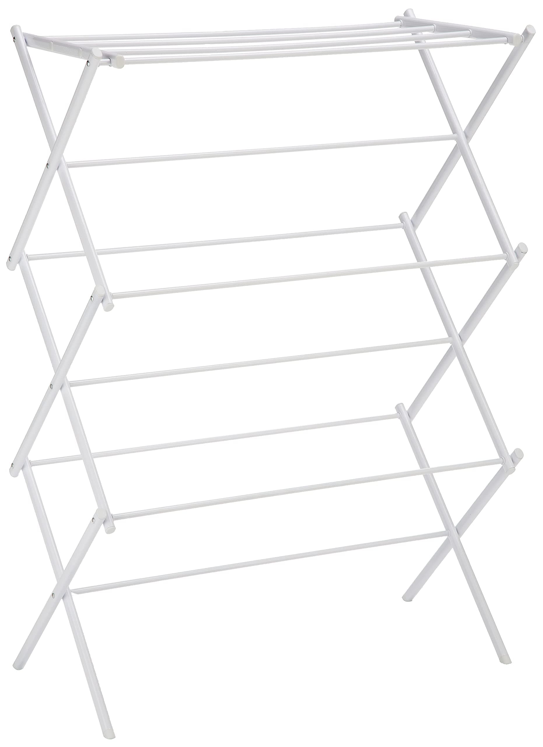 Amazon Basics Foldable Portable Clothes Drying Rack for Indoor Air Drying, Collapsible Design, 14.5" D x 29.5" W x 41.8" H, White