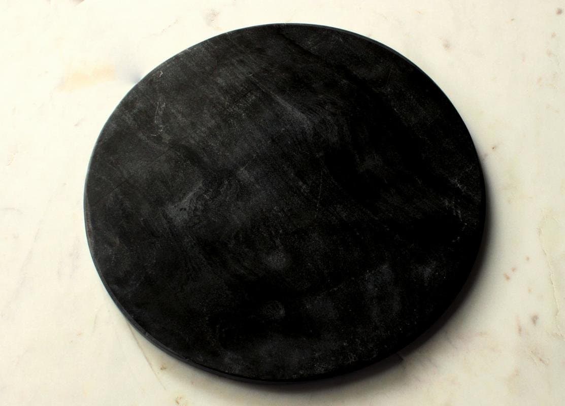 Organic Home 13.5" inch Big Round Black Marble Rolling Board, Multipurpose Cutting and Chopping Boards. |Kitchen Tools|