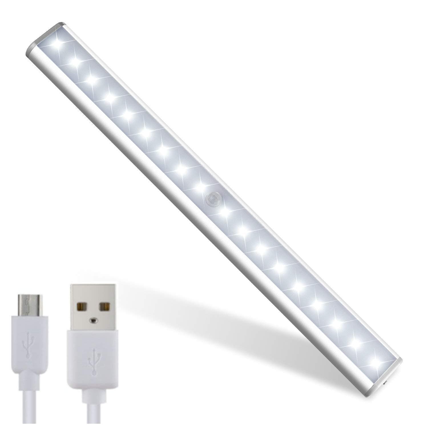 LED Closet Light,Motion Sensor Cabinet Lights,USB Rechargeable,14 LED Portable for Closet Cabinet Wardrobe Stair Step Kitchen,Stick-on Anywhere with Magnetic Strip