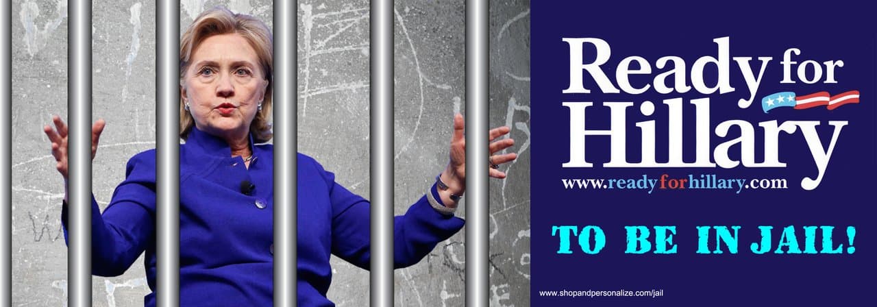 DC Crystal Hillary Jail Cell Magnetic Bumper Sticker
