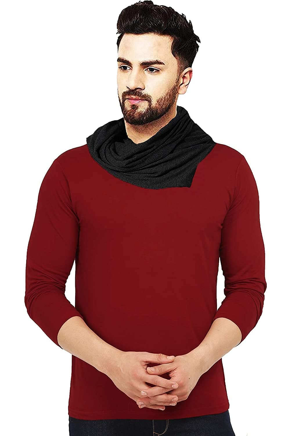 Leotude Men's Regular Fit T-Shirt (S) Maroon