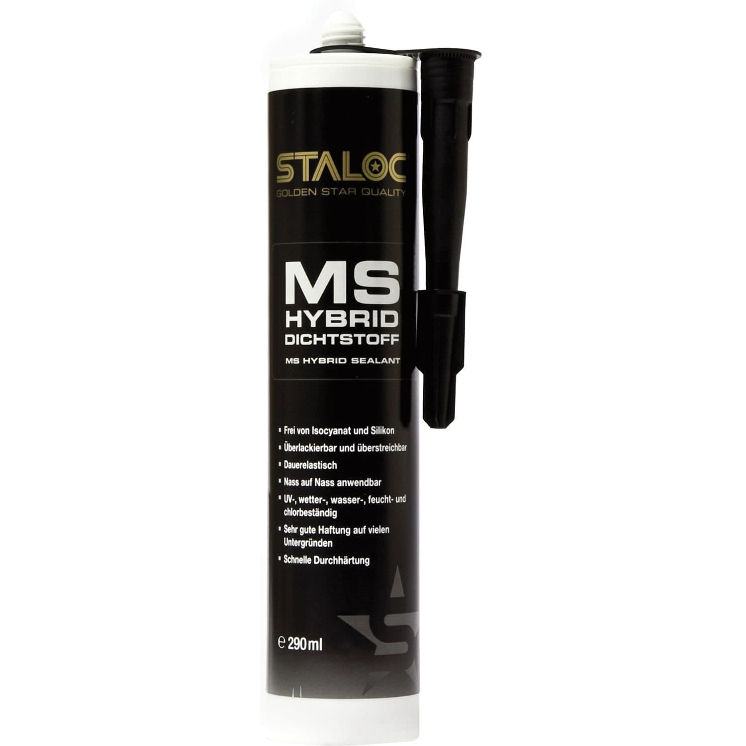 Premium adhesive and sealant, MS Hybrid, black, universal for countless bonds, 290 ml