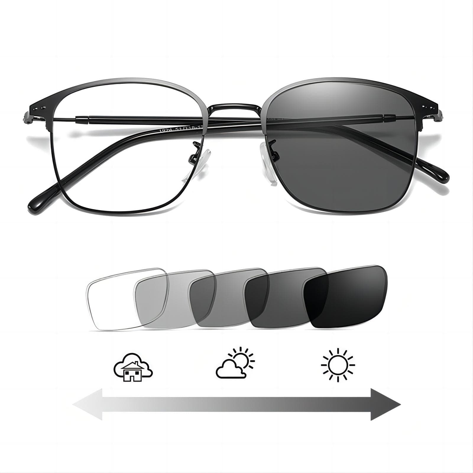 Sunkizzrs® Bluelight Blocking Glasses—Blue Light Filter Reading Glasses—Computer Glasses—Gaming Glasses—Sunglasses Anti Glare UV & Blue Ray Light Filter Photochromic Lens(Zero Power Blue Cut)