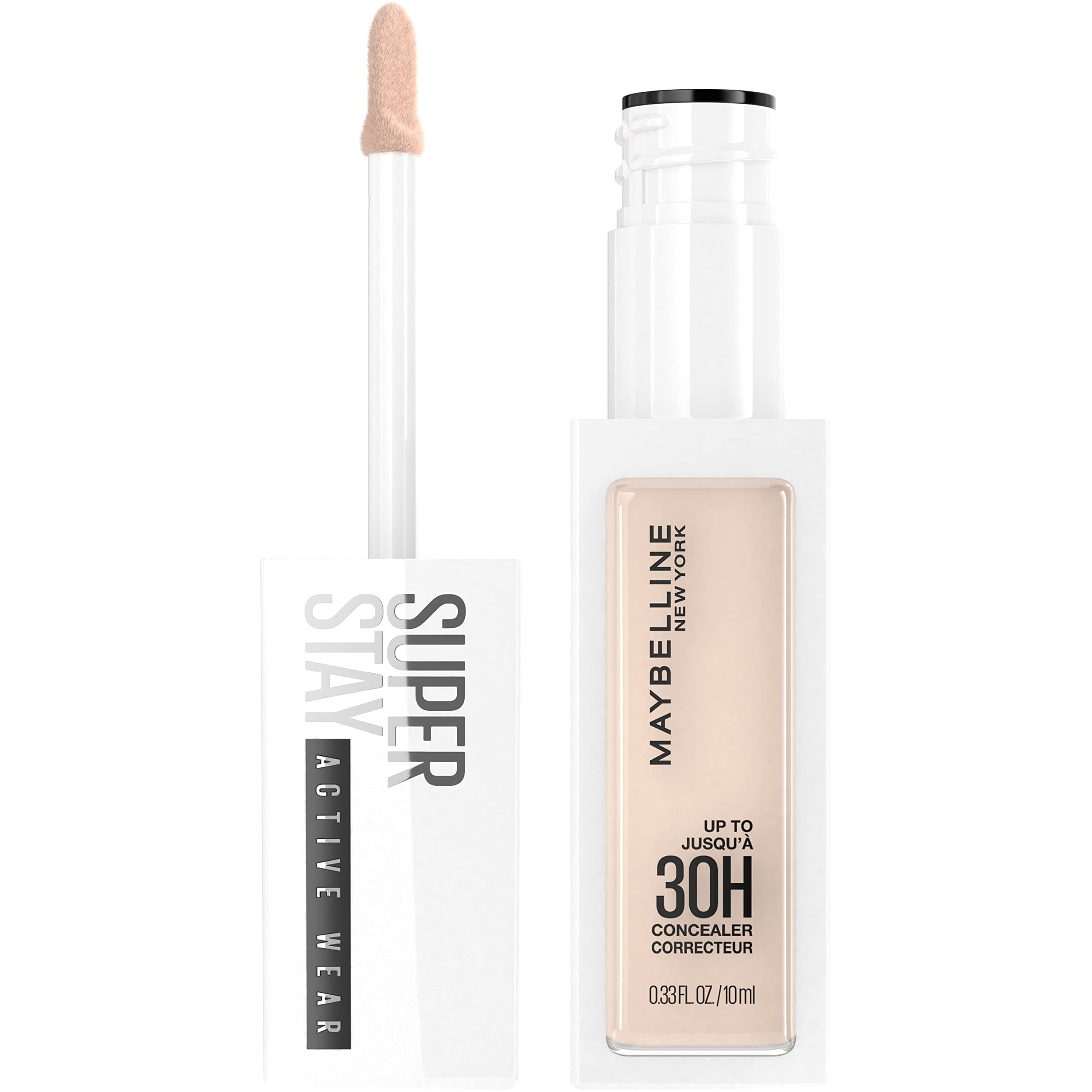Maybelline Super Stay Liquid Concealer Makeup, Full Coverage Concealer, Up to 30 Hour Wear, Transfer Resistant, Natural Matte Finish, Oil-free, Available in 16 Shades, 10, 1 Count