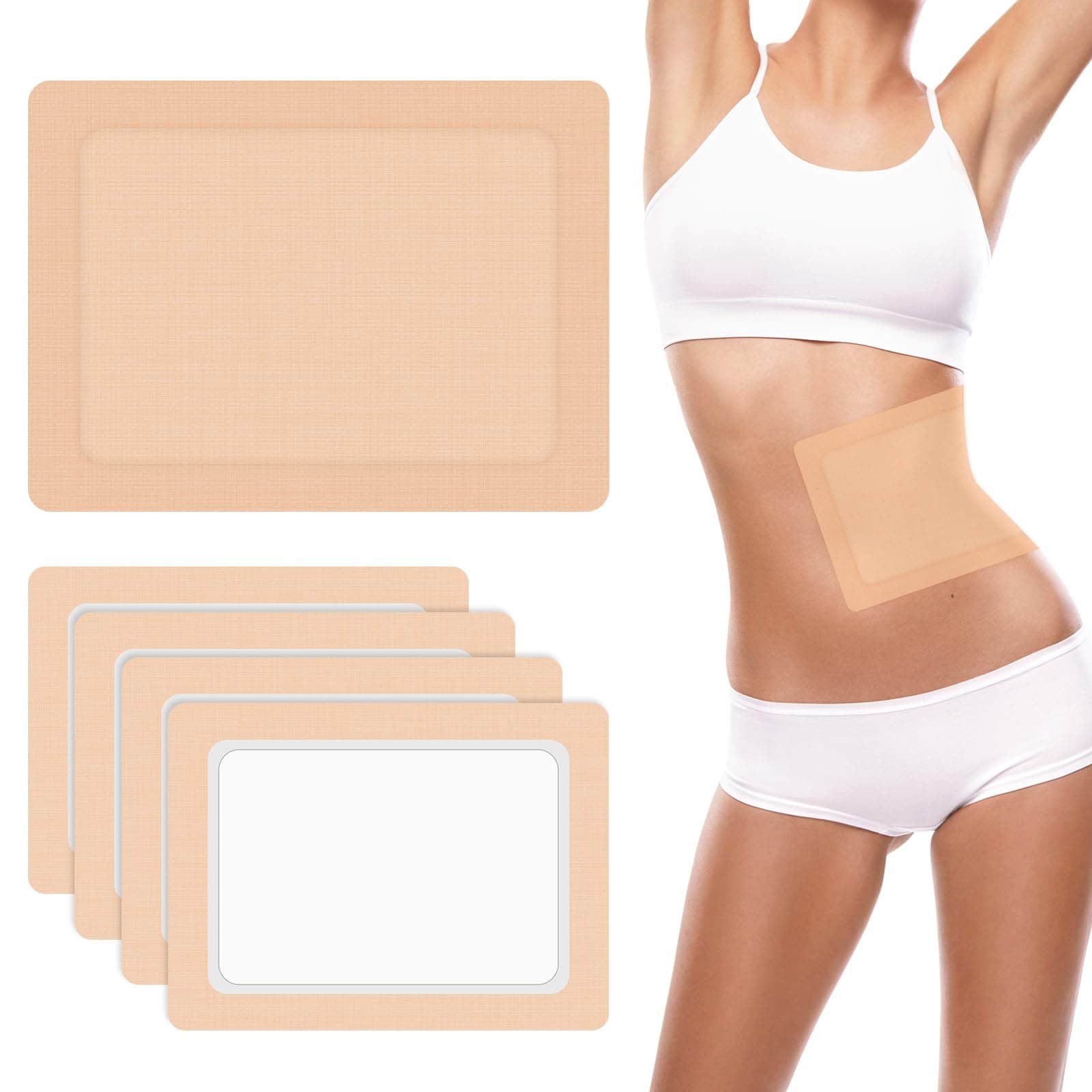 20Pack Castor Oil Pack Wrap Castor Oil Pack Wrap Kit for Liver Detox Aid Sleep Highly Absorbent Self-Adhesive Castor Oil Wrap Organic Cotton, No Wash Easy to Use Anti-Seepage