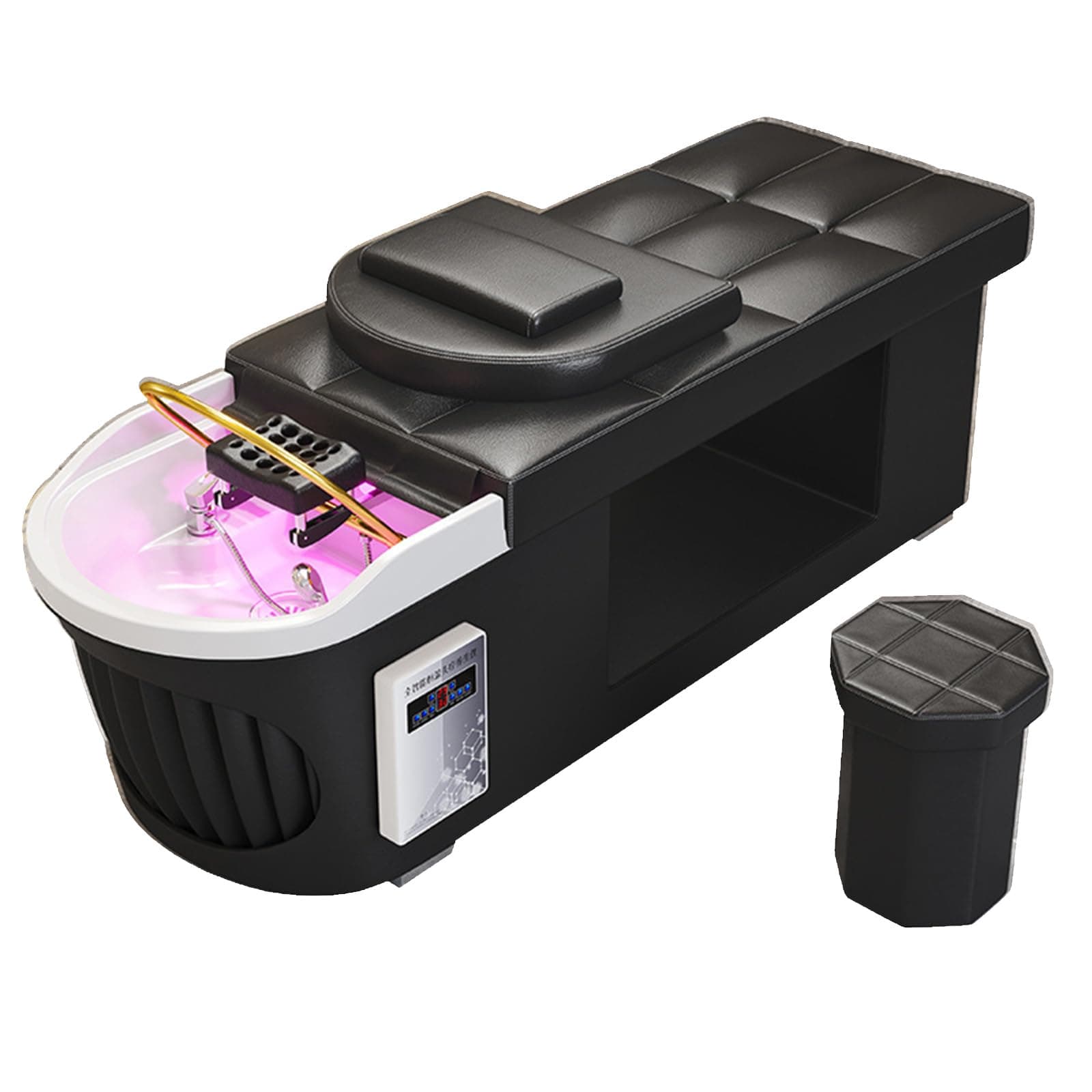 Shampoo Bed, Thai Style Shampoo Bed with Integrated Water Circulation and Fumigation for Beauty Massage and Barber Shop, Load-Bearing: 300Kg, Spa/Salon Bed,C