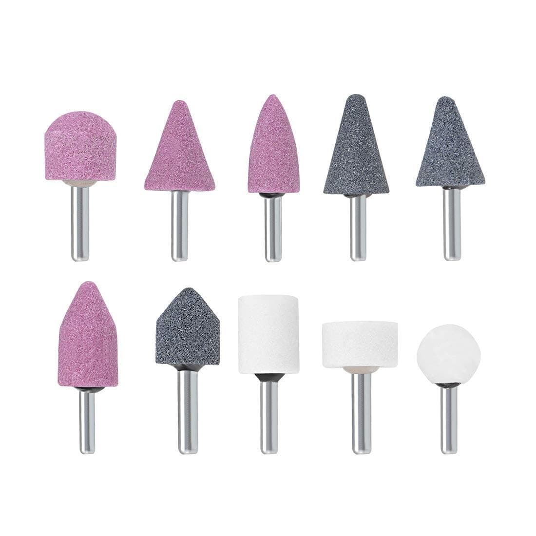 10pcs 3mm/6mm Dia Shank Mounted Stone Point Abrasive Grinding Wheels Bit Set for Rotary Tools