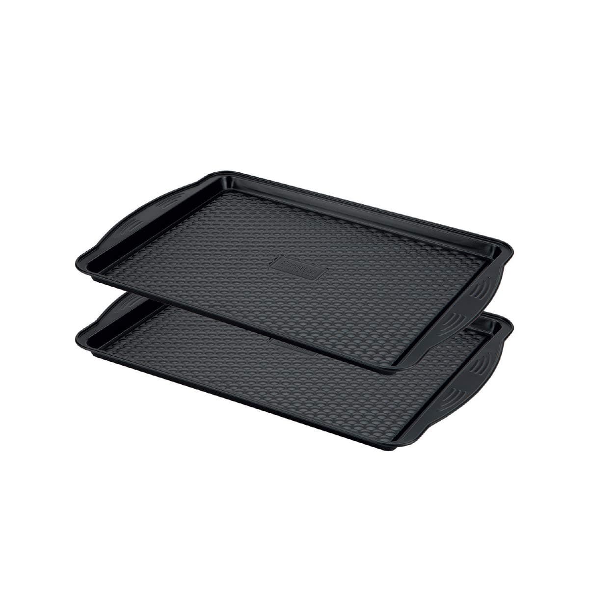 Aerolift Baking Trays for Oven Non Stick Set of 2 - Dishwasher Safe Oven Tray Set with Extra Large Handles, Durable Carbon Steel, L 43.5 cm W 30.3 cm H 2 cm Oven Trays