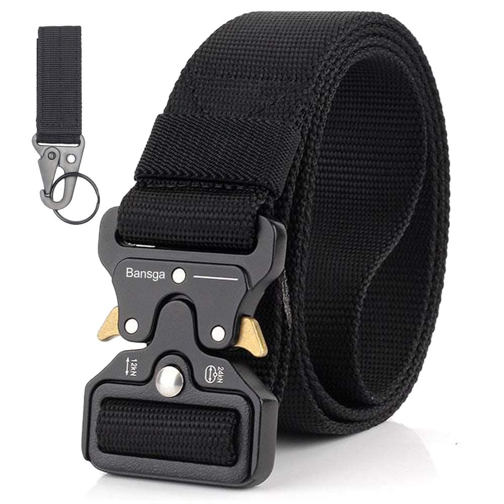 Men Tactical Belt, Military Style Quick Release Nylon Belt, Gift with Hook