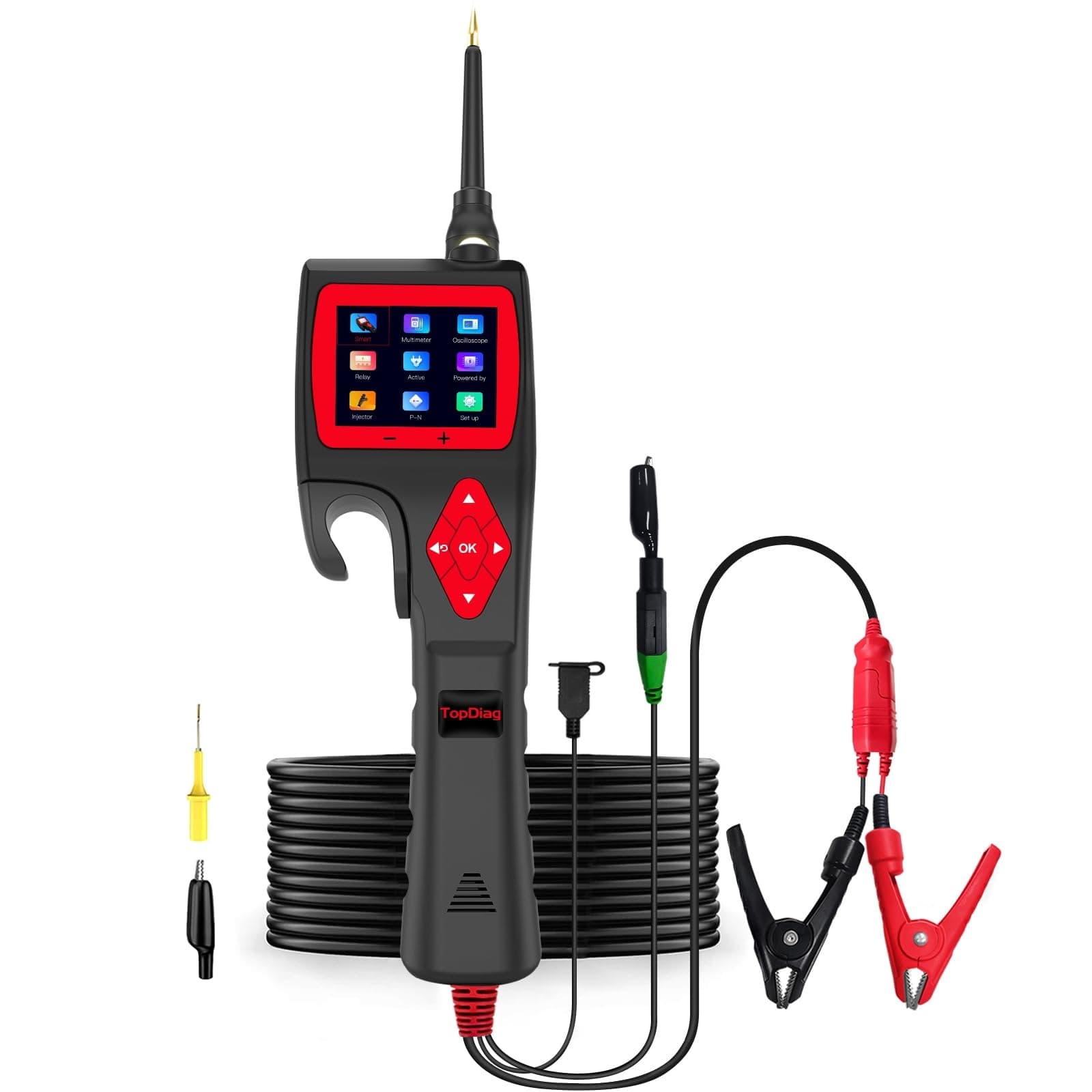 Topdiag P200 Power Circuit Probe Kit - Advanced Automotive Electrical System Multimeter, Oscilloscope, Automotive Circuit Tester, Fuel Injector Activator, Short Circuit Finder - 9~30V