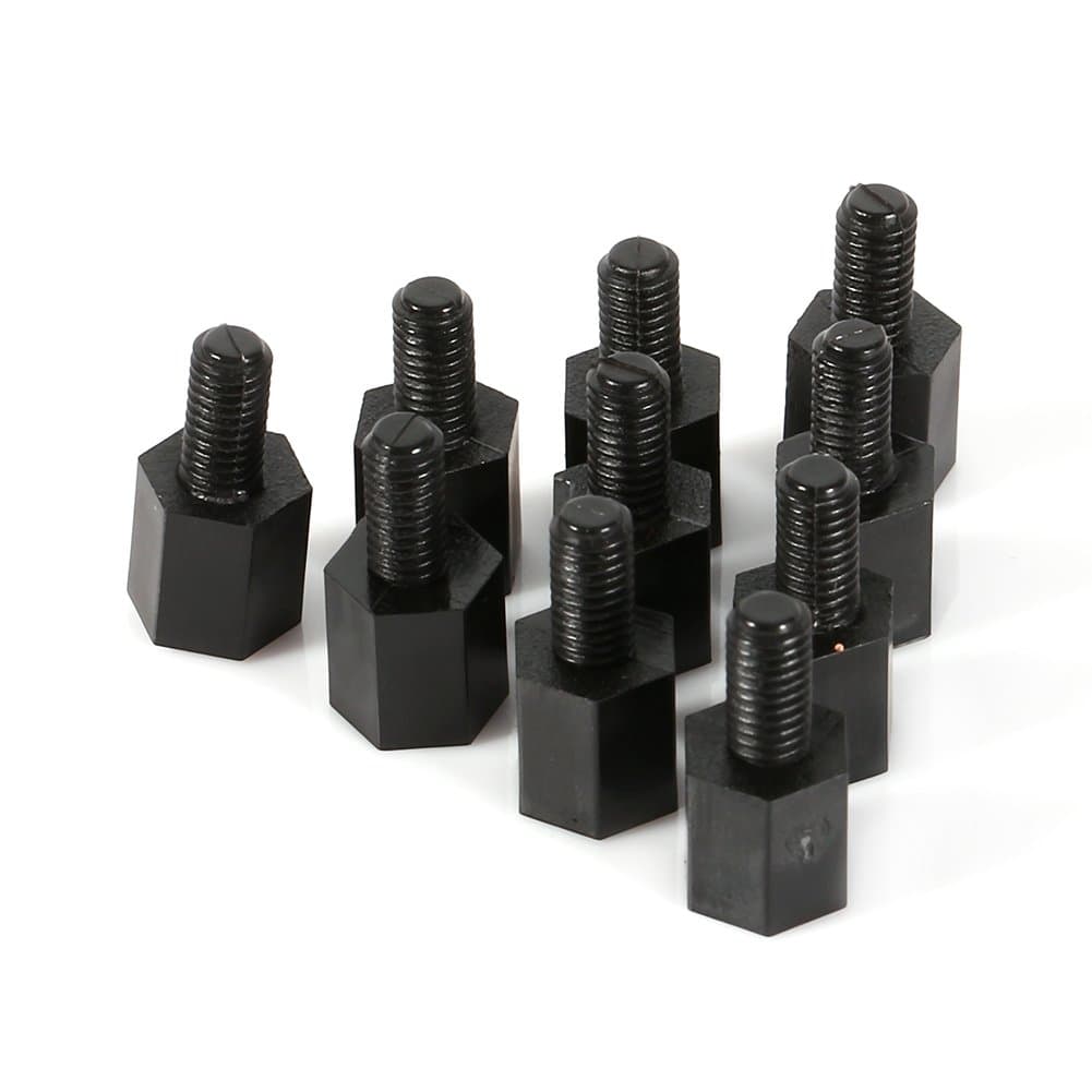 Plastic Nylon Hex Standoff Male Female Threaded Spacer Pillar M3 Thread 6+6mm 100Pcs