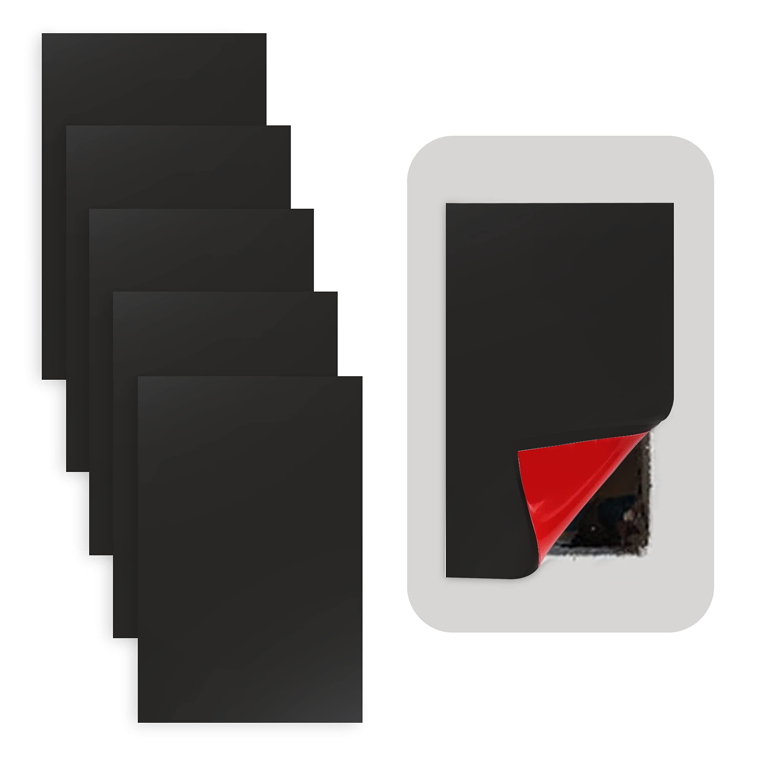 Rubber Bond Self-Adhesive Rubber Wall Outlet Cover Plate - 5 Pack, 5x3 Inch, Screwless Design, Easy Peel & Stick Drywall Hole Patch (Black)