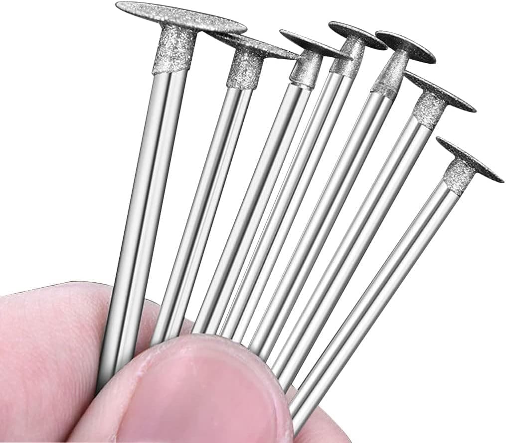7 Pcs T Shape Diamond Cutting Burr, 1/8'' Shank Diamond Burs Stone Carving Sets For Dremel Rotary Tools