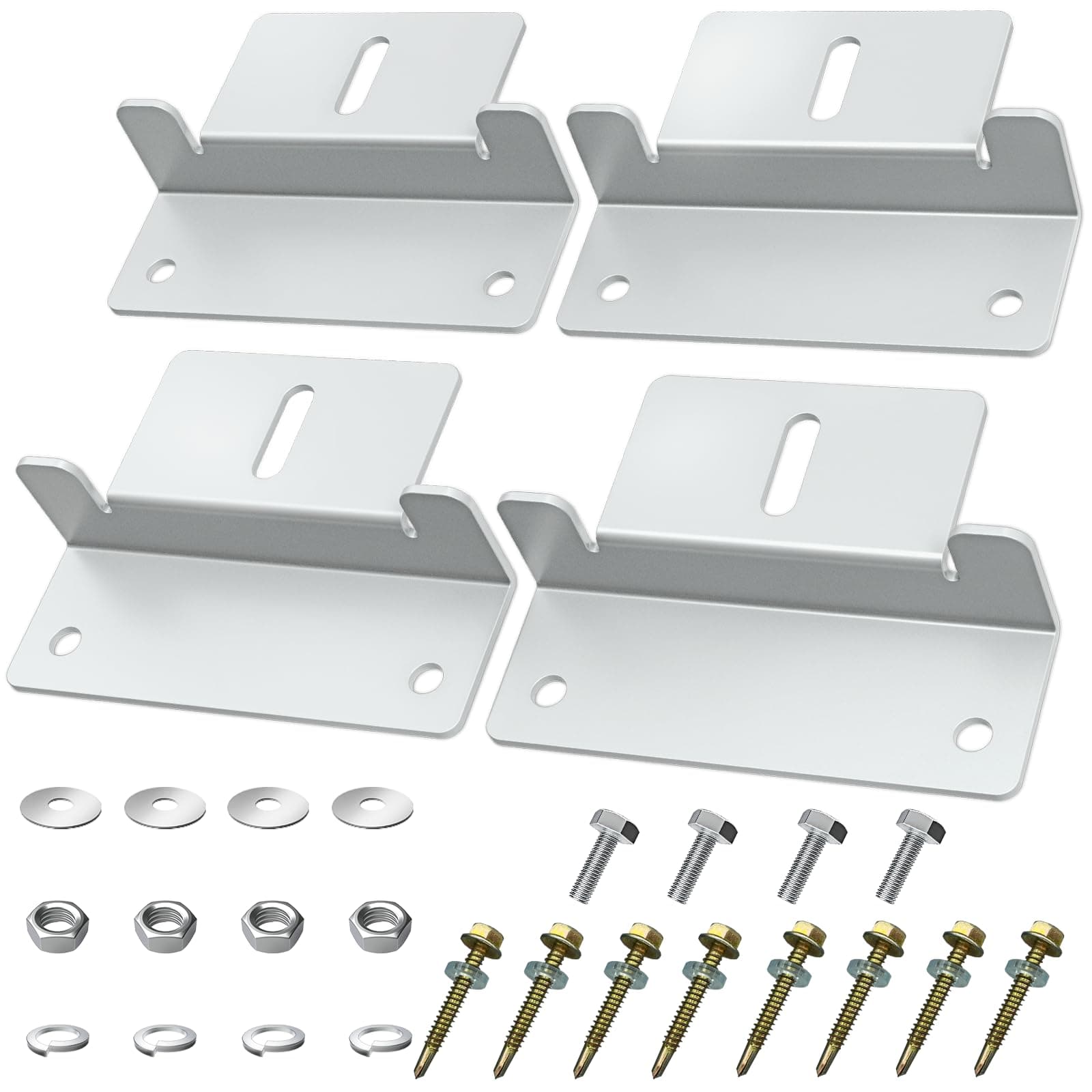 DIYIIRON 4 Units Solar Panel Mounting Z Brackets Lightweight Aluminum Corrosion,Solar Panel Mounting z Bracket, Supporting for RV, Roof, Boat,Wall and Other Off Gird Roof