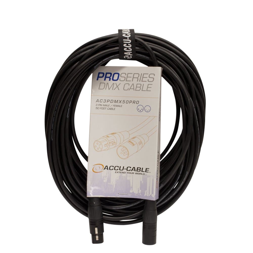 ADJ Products Stage And Studio Power Cable, Black, 50' (AC3PDMX50PRO)