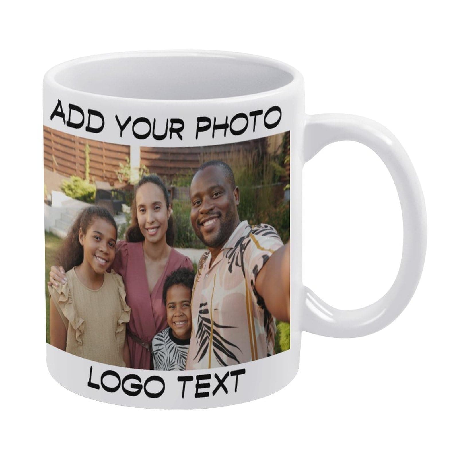 Custom Mug with Photo Logo Text Personalised Coffee Mug 11Oz Double Side Customised Present for Christmas Day White