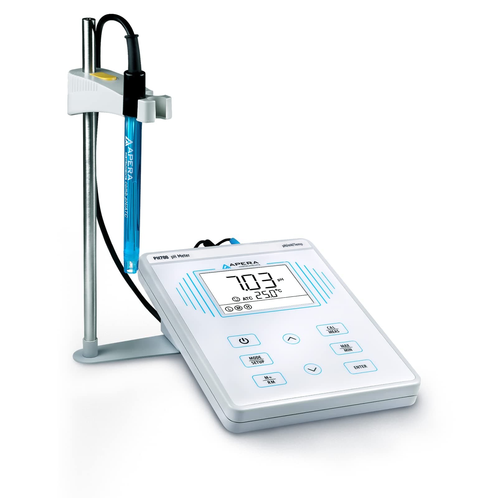 LLC-AI501 PH700 Benchtop Lab pH Meter, 0.01 pH Accuracy, 1-3 Points Auto Calibration, 3-in-1 pH/Temp. Electrode