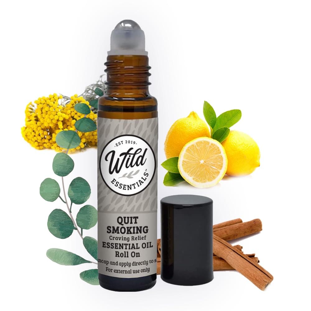 mEssentials Wild Quit Smoking Oil Roll On, 10ml for for help with cessation programs, lung soothing, and lifts the spirit, Made With Organic Jojoba oil, Ready To Use, Moisturizer, All Natural