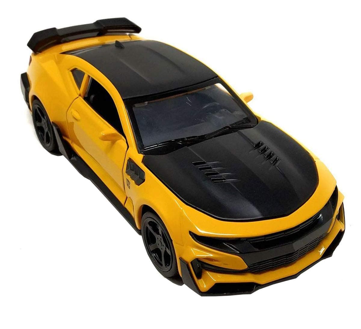 1:32 Scale Die-Cast Metal Camaro Car with Openable Doors and Pull Back Action, Lights & Music【Pack of 1】【Yellow】