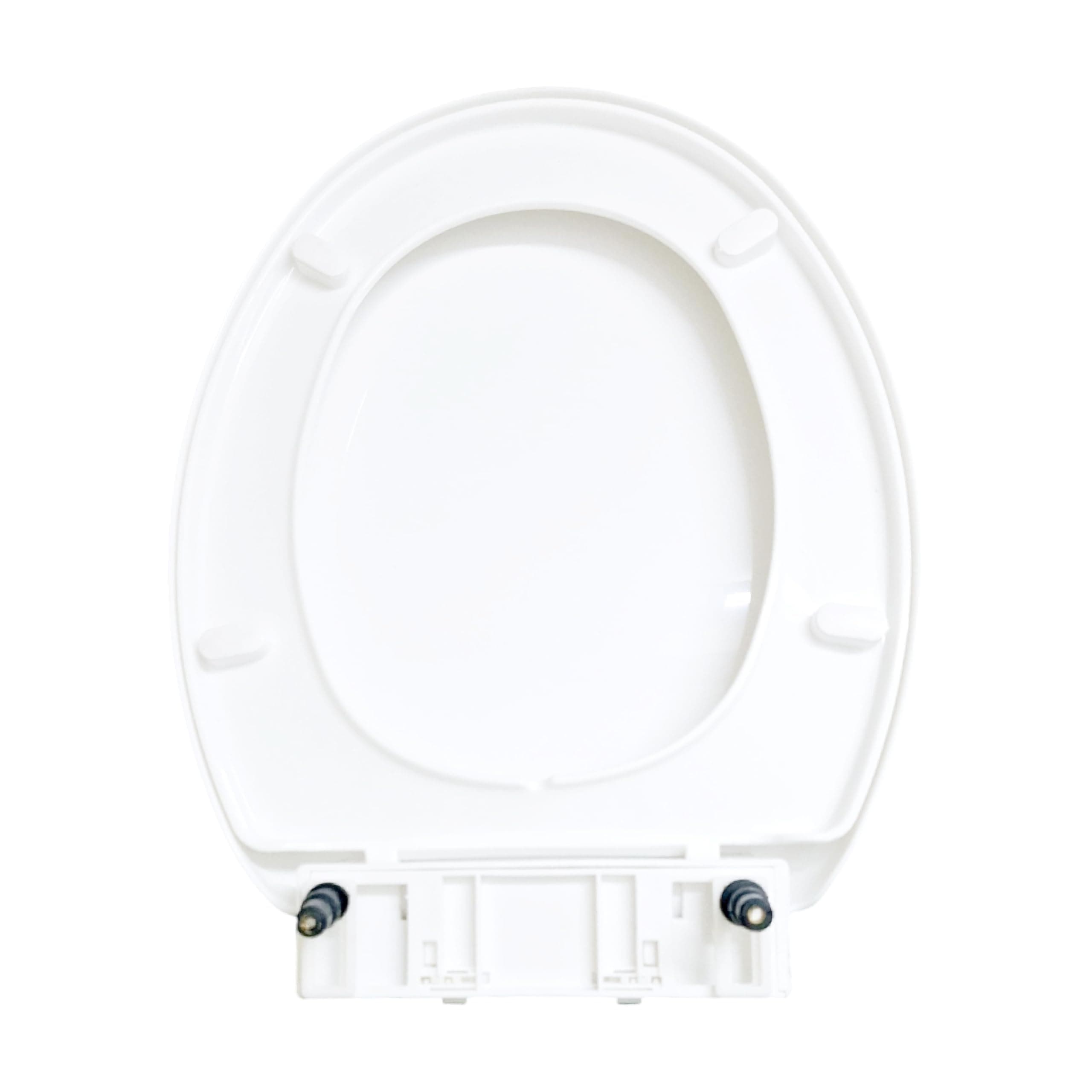 Elegant Casa Color White A-7 Sleek Design Soft-Closing PP Oval Toilet Seat Cover (42 Cm X 36 Cm) Hinges Hole Distance 14 to 18 Cm