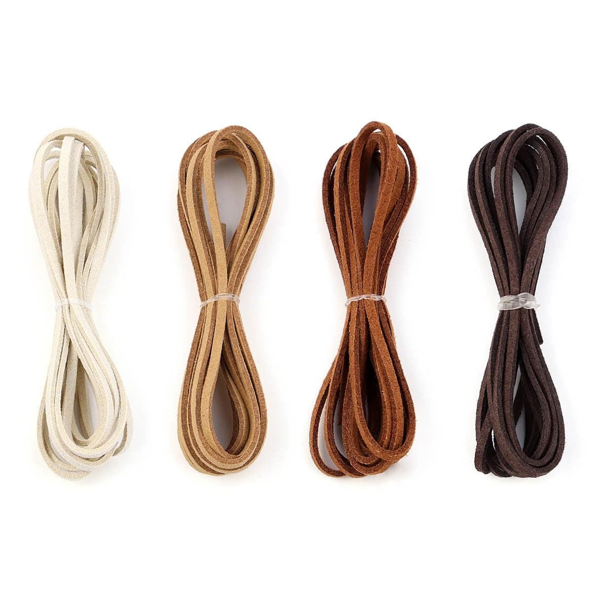 Tenalleys Leather String Suede Cord Leather Cords Rope String for Jewelry Making Necklace Bracelet Art Crafts Beading (4 Colors,3mm x 2.2 Yard)